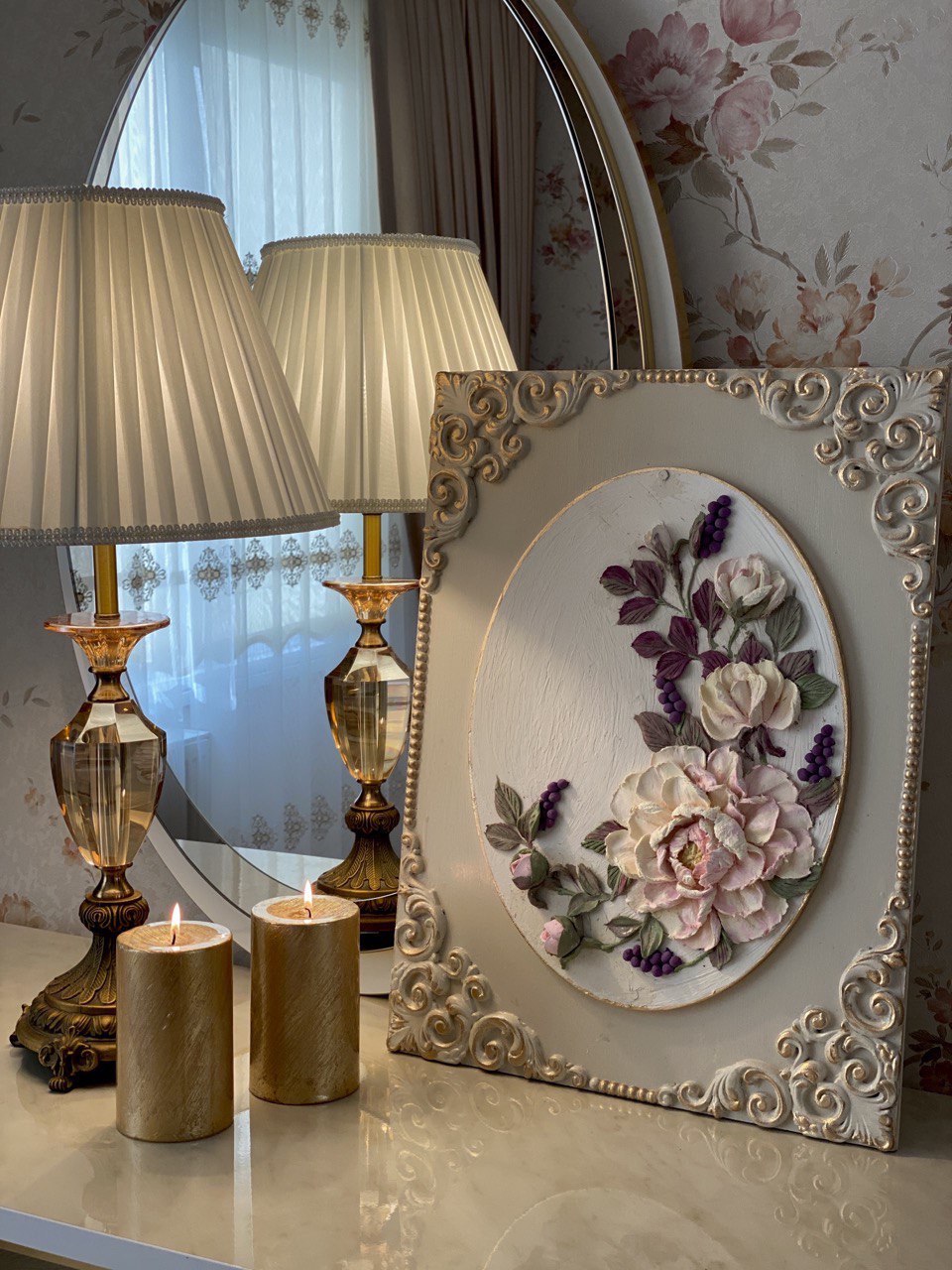 Decorative Floral Relief Art