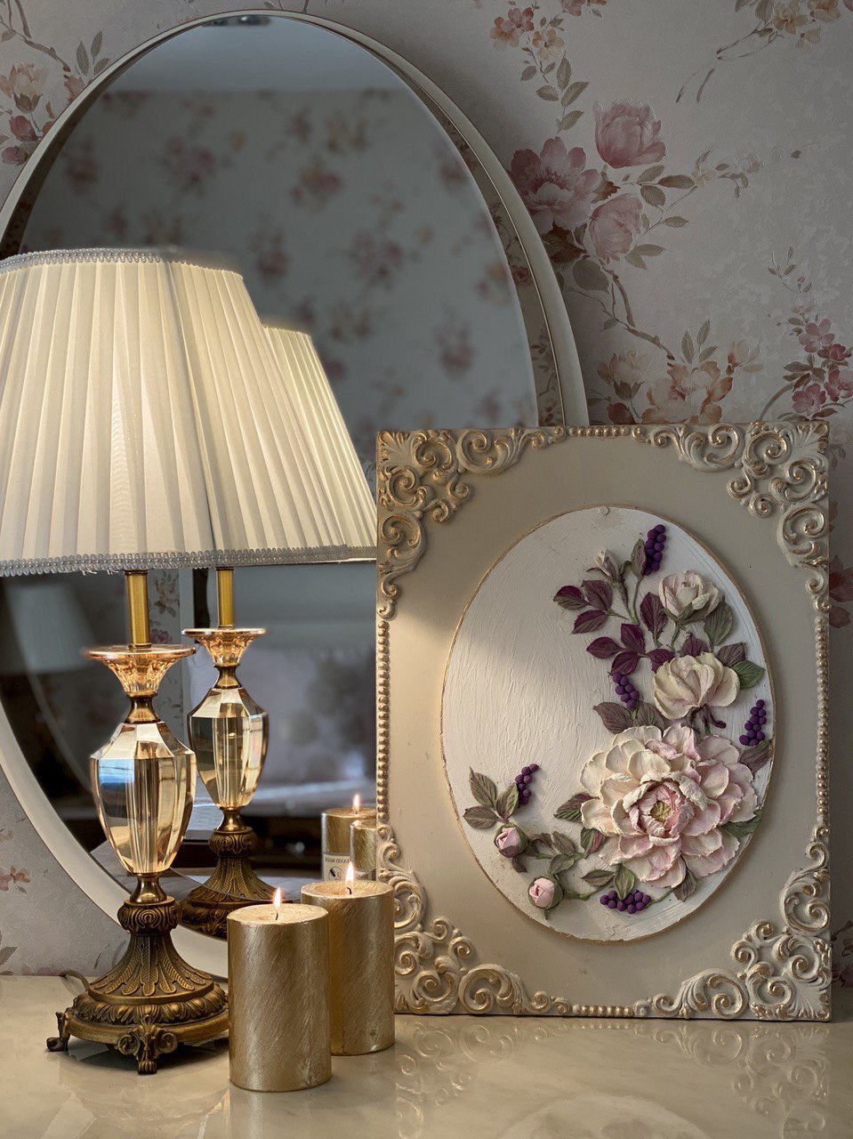 Decorative Floral Relief Art