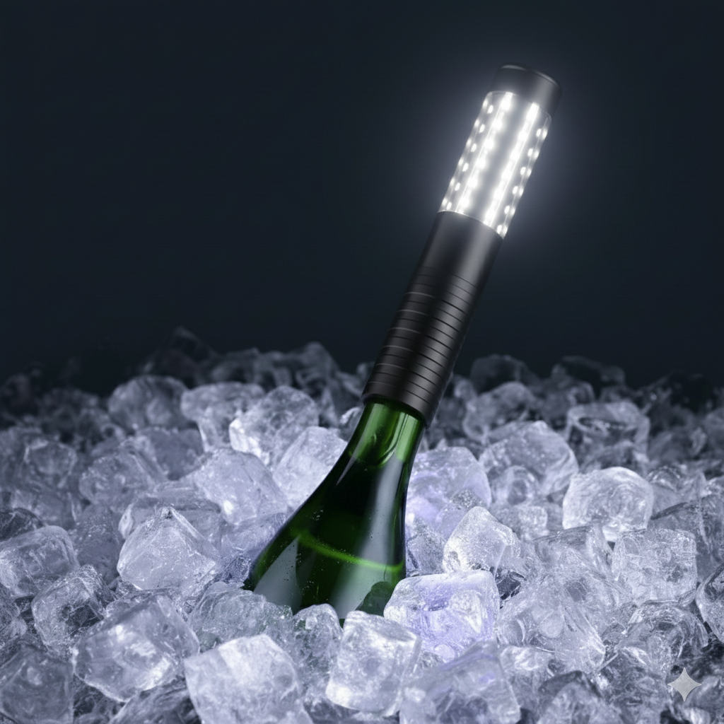 Toper de bouteille lumineux en metal