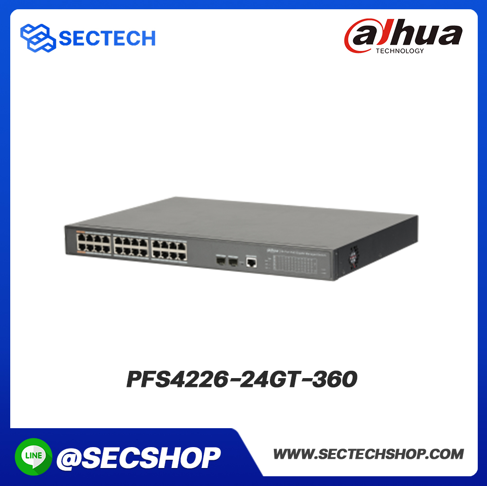 สวิตช์ POE Dahua รุ่น PFS4226-24GT-360