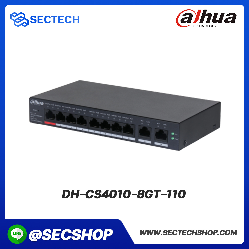 สวิตช์ POE Dahua รุ่น DH-CS4010-8GT-110