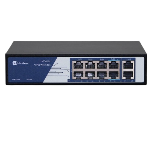 สวิตช์ POE Hiview รุ่น HS-SW10 2P8 BT-AI