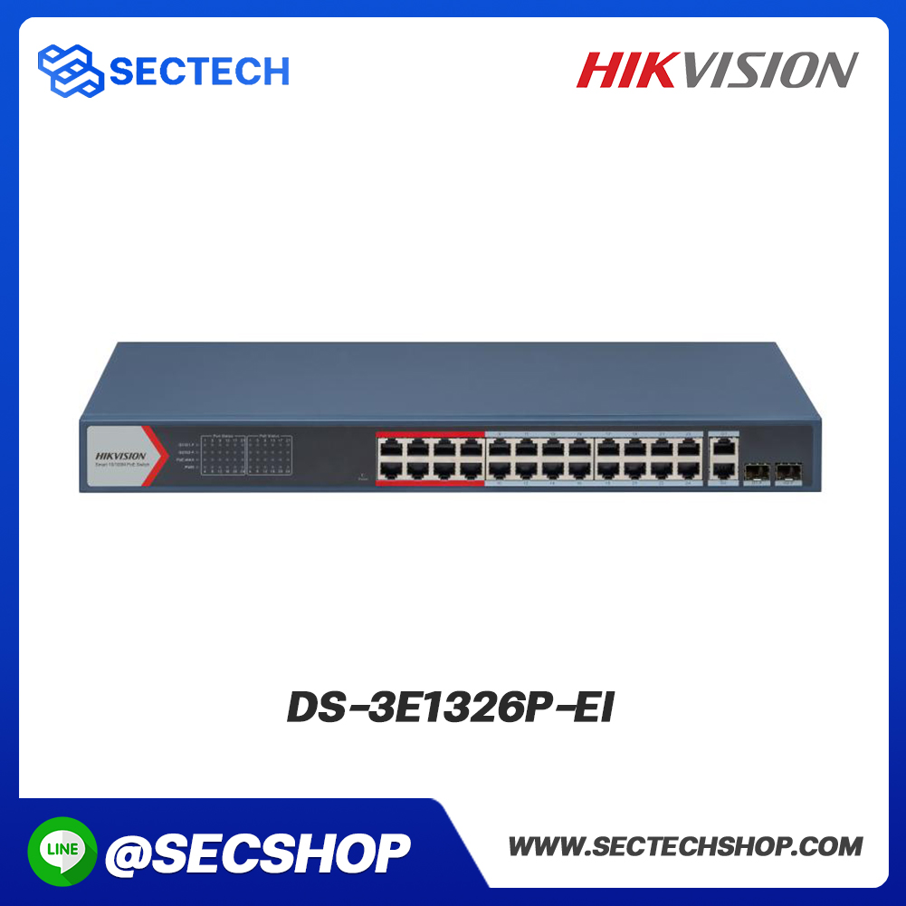 HIKVISION POE Switch จำนวน 24 ช่อง รุ่น DS-3E1326P-EI