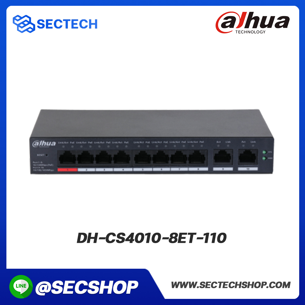 สวิตช์ POE Dahua รุ่น DH-CS4010-8ET-110