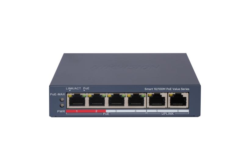 HIKVISION POE Switch จำนวน 4 ช่อง รุ่น DS-3E1106P-EI/M