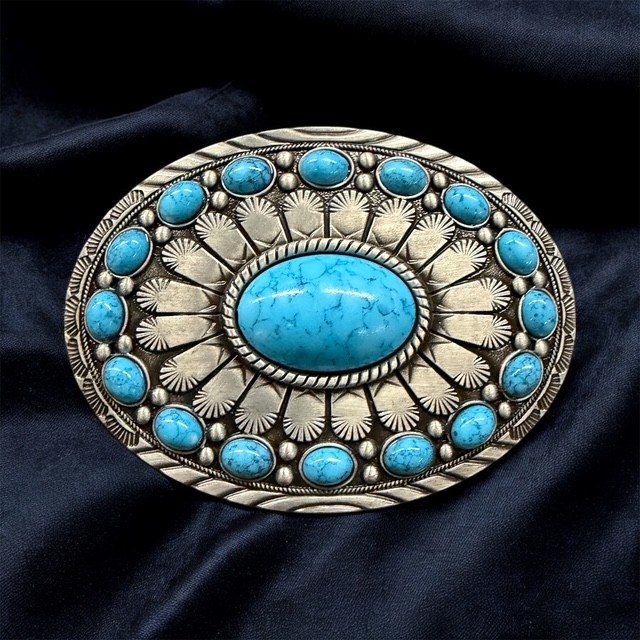 Vintage Turquoise Belt Buckle