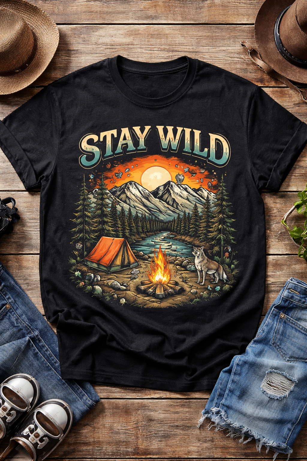 Stay Wild Graphic Printed T-Shirt – Premium Cotton Casual Wear