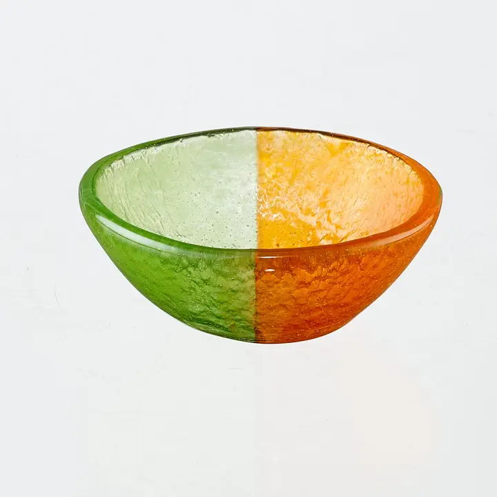 Cuenco de vidrio bicolor