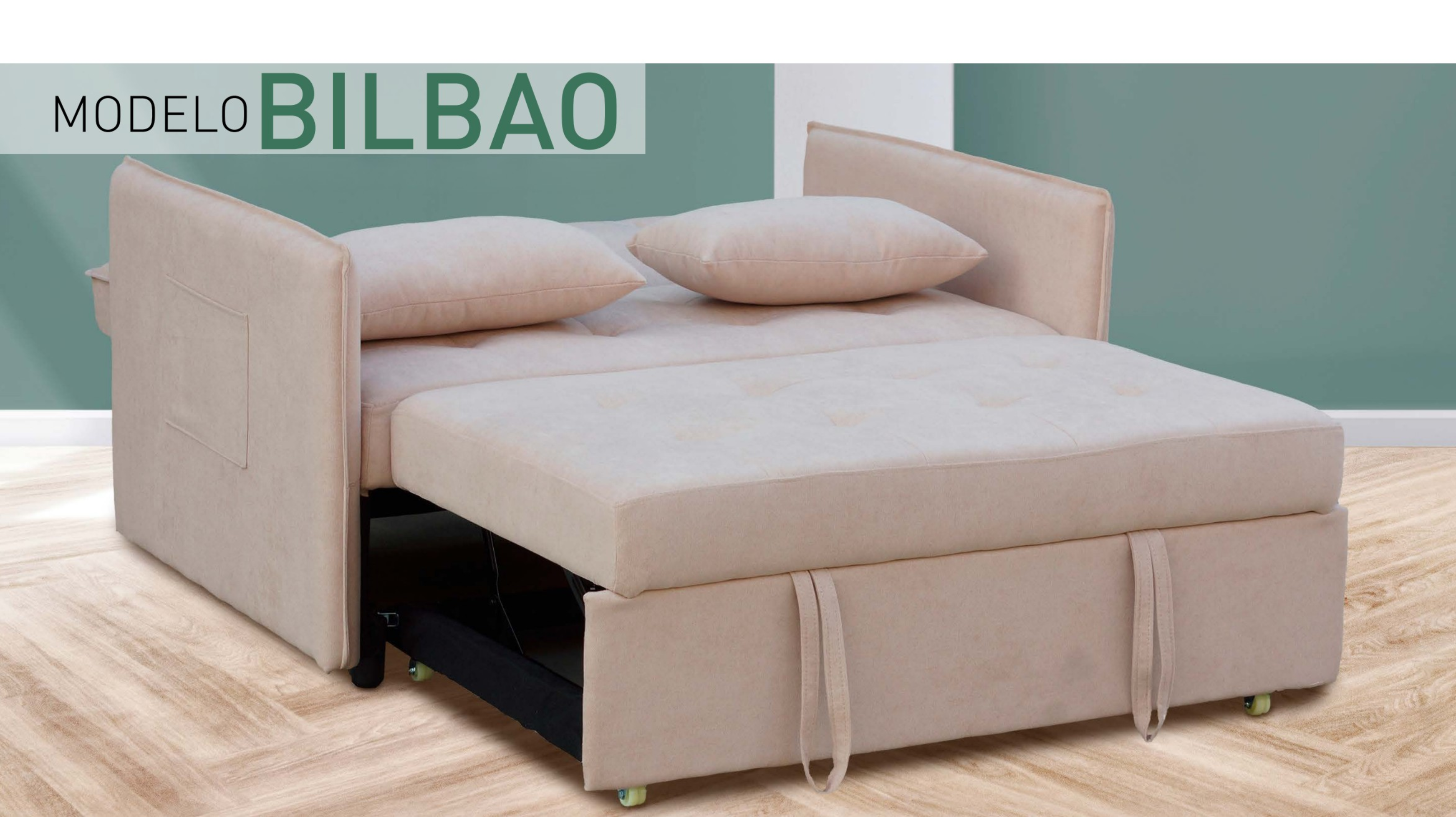 Sofá Cama con Brazos Convertible con Cama Extraíble
