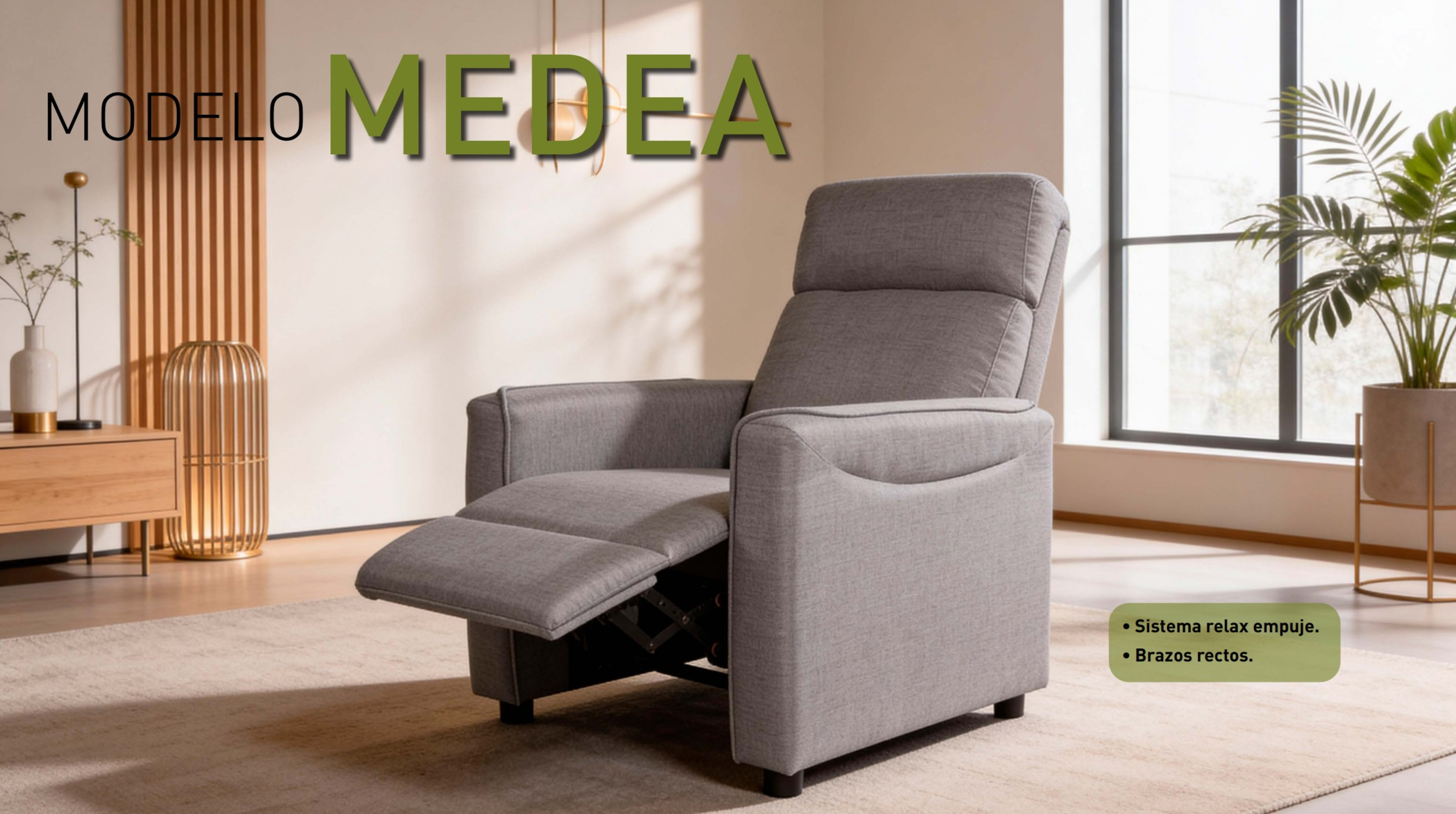 Butaca Relax Gris – Con Sistema de Empuje