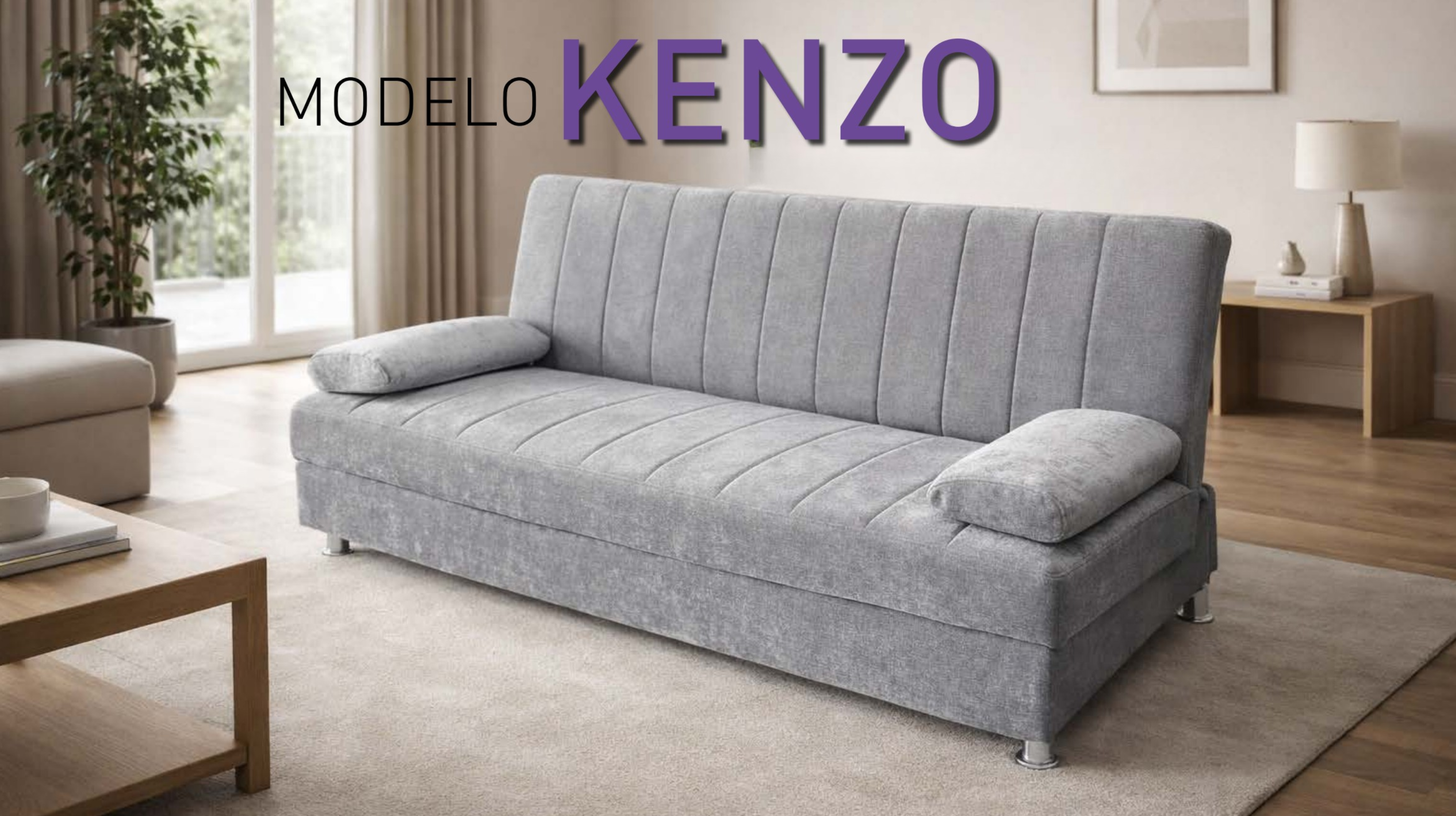 Sofá cama clic-clac con arcón