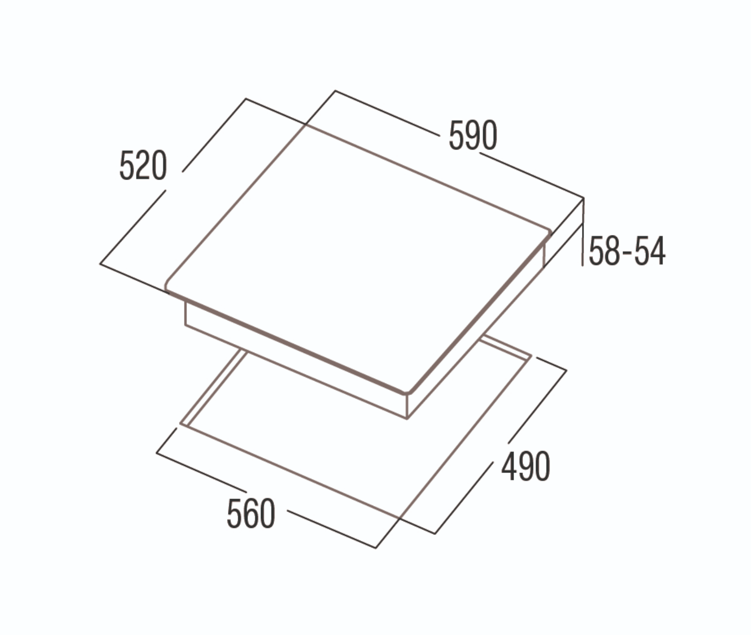 Placa Vitrocerámica 2 fuegos