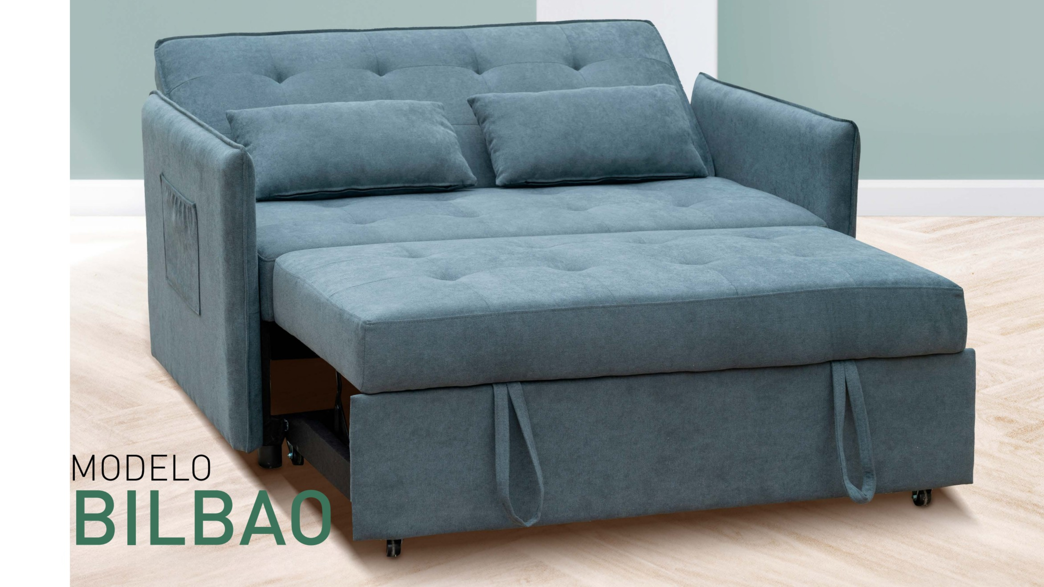 Sofá Cama con Brazos Convertible con Cama Extraíble