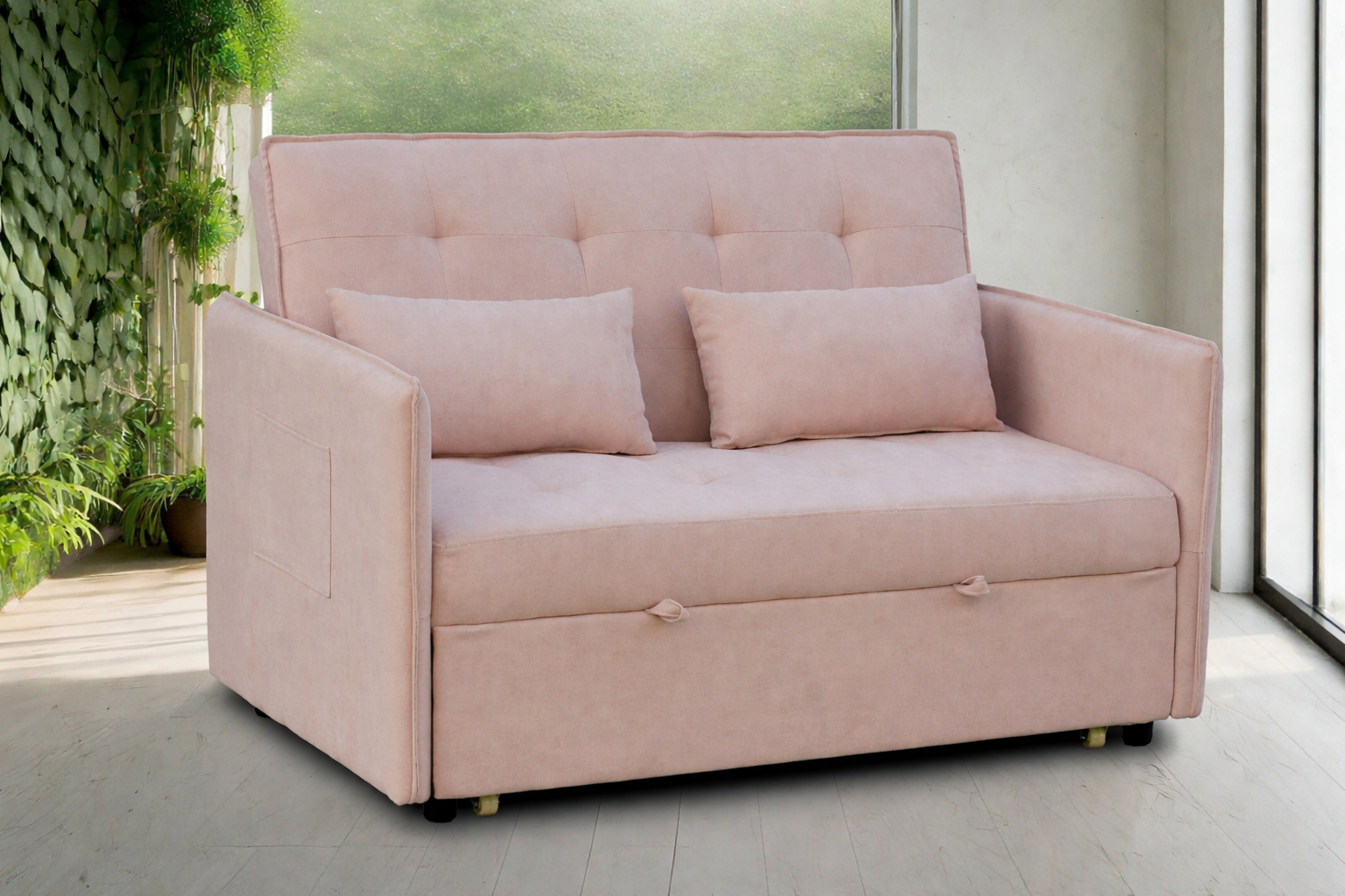 Sofá Cama con Brazos Convertible con Cama Extraíble