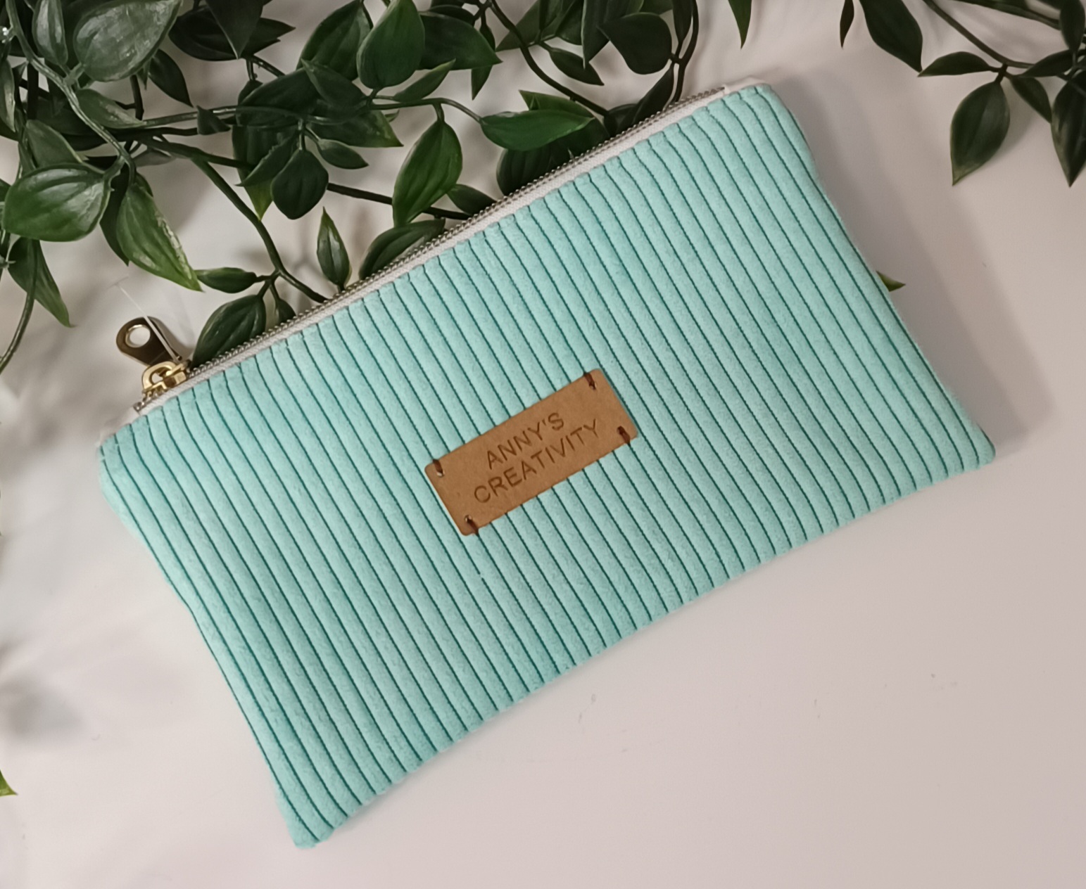 Trousse 19x11 cm en velours côtelé