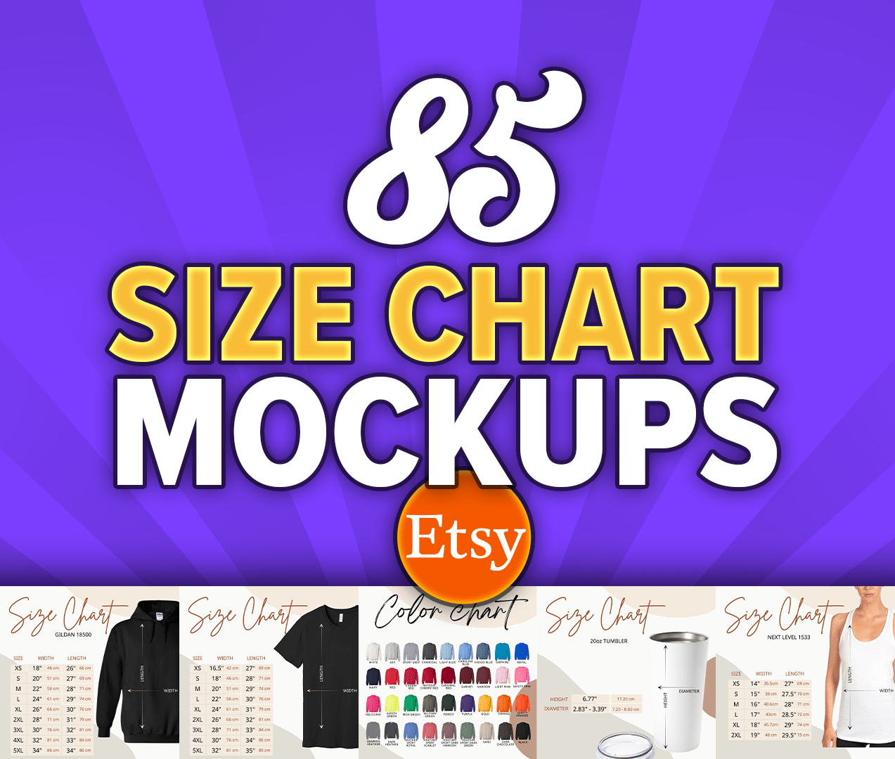 85 Etsy Size & Color Charts + Guarantee