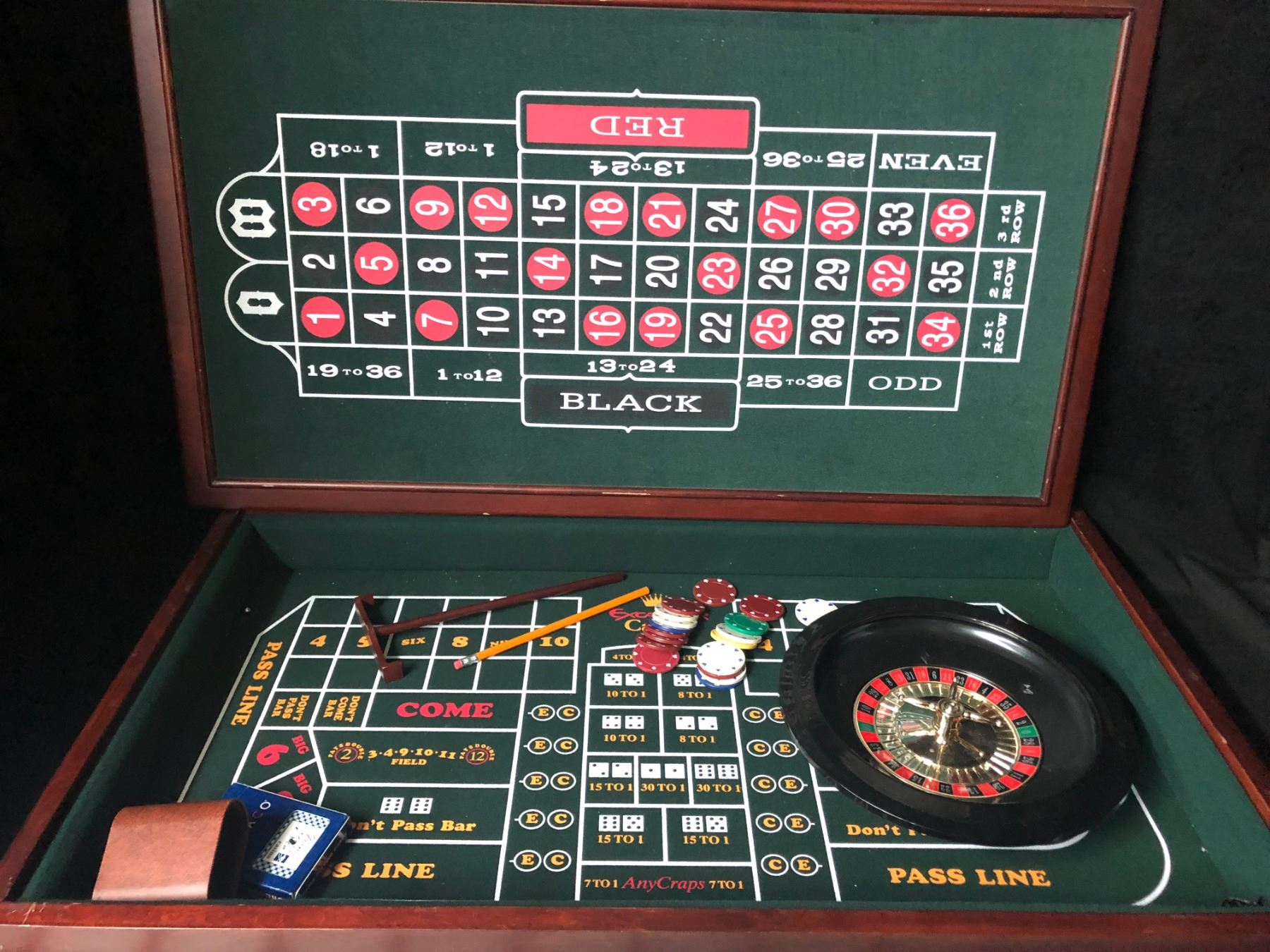 3-in-1 Casino Table - Roulette • Blackjack • Craps