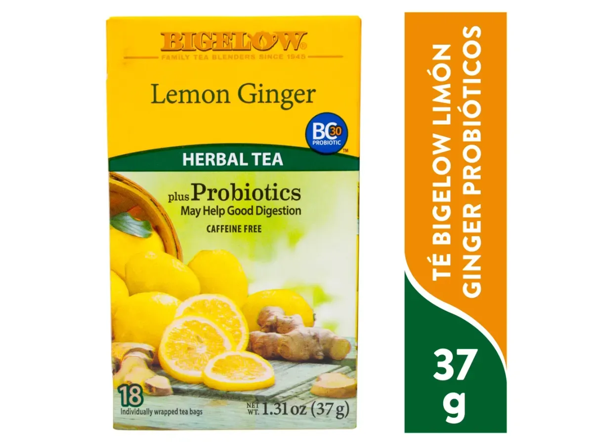 Bigelow Lemon Ginger plus Probiotics – Bienestar y frescura en cada taza ☕🍋