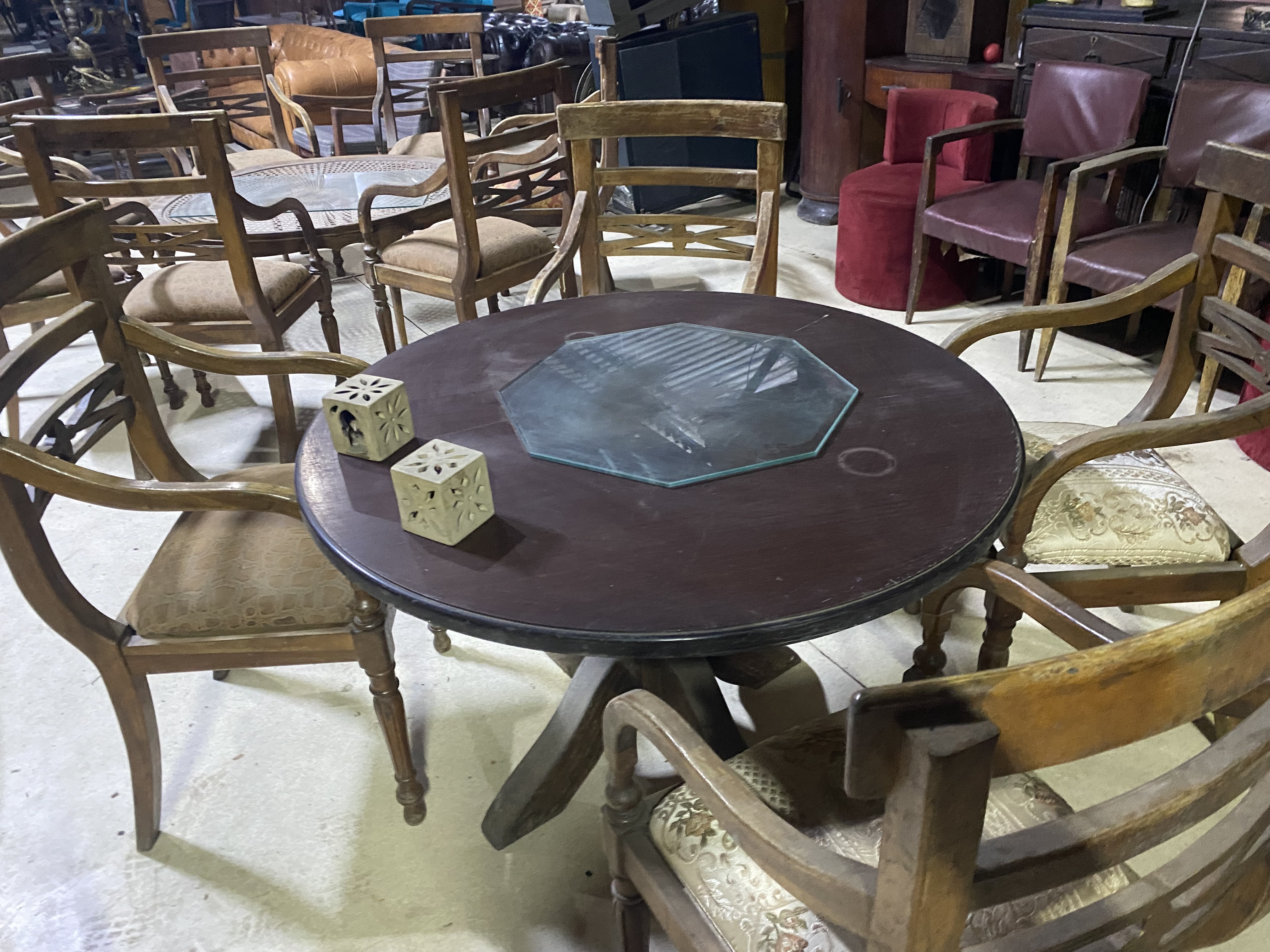 Vintage Wooden Dining Table Set