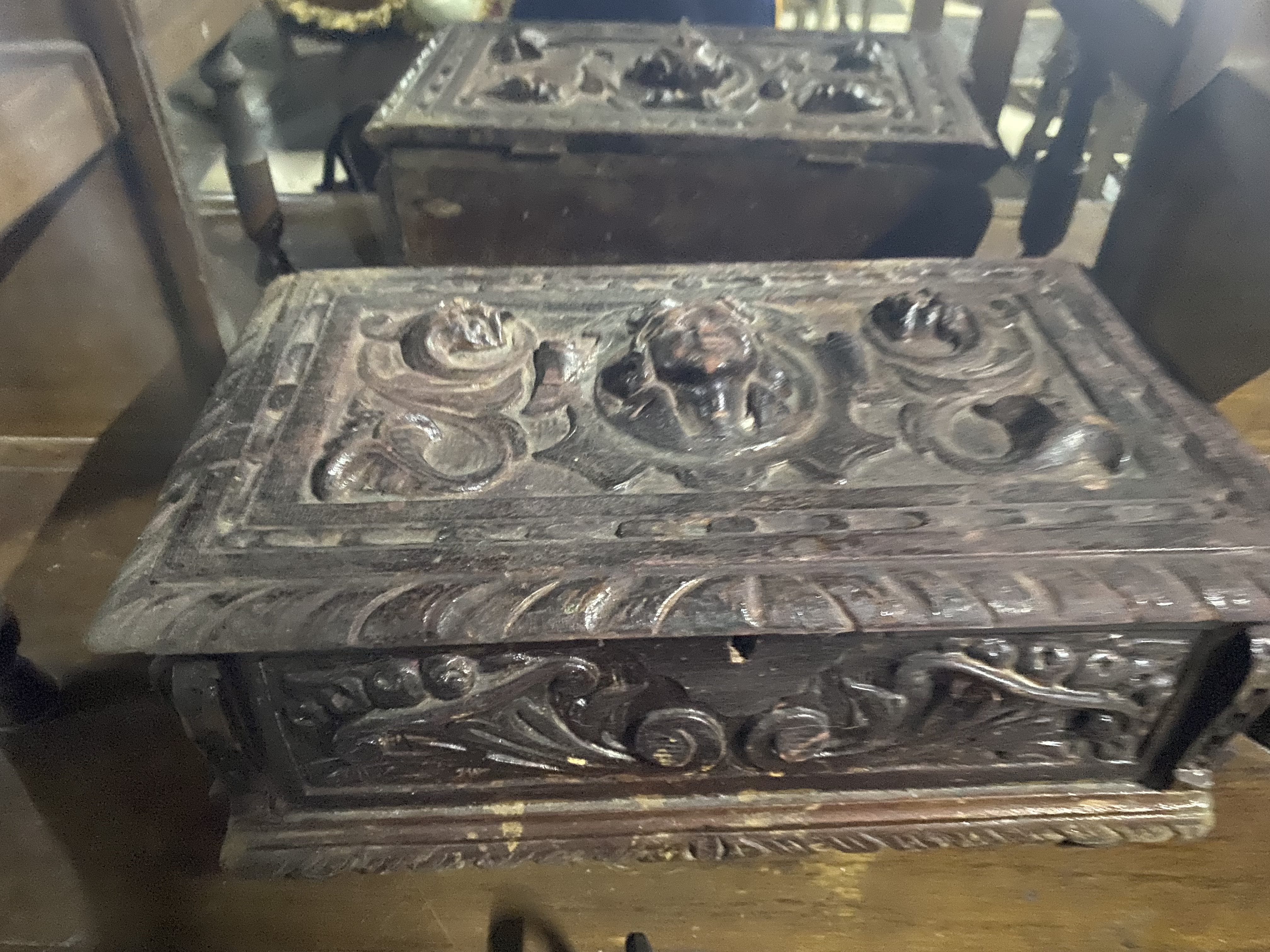 Antique Wooden Jewelry Box