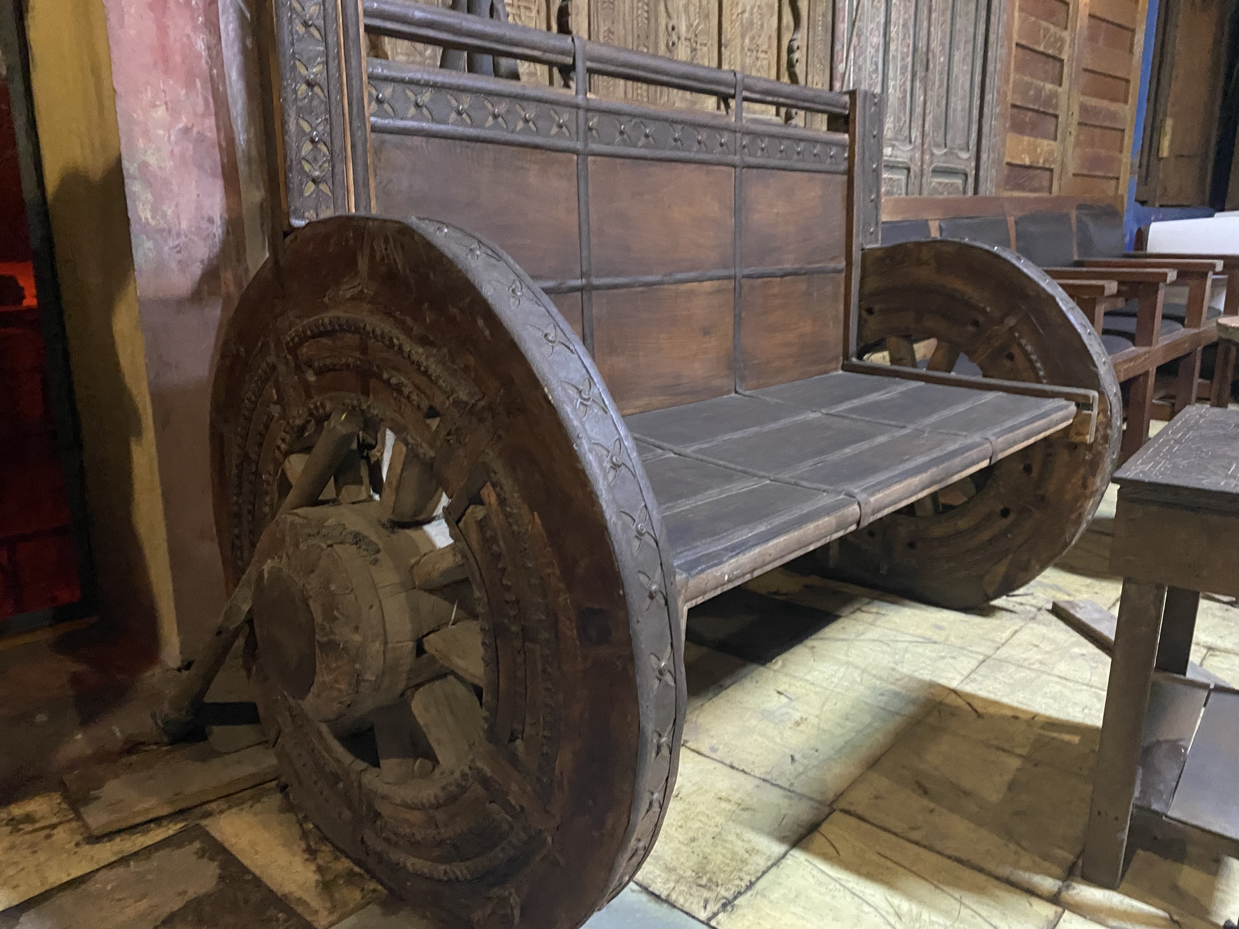 Antique Wheel Bench