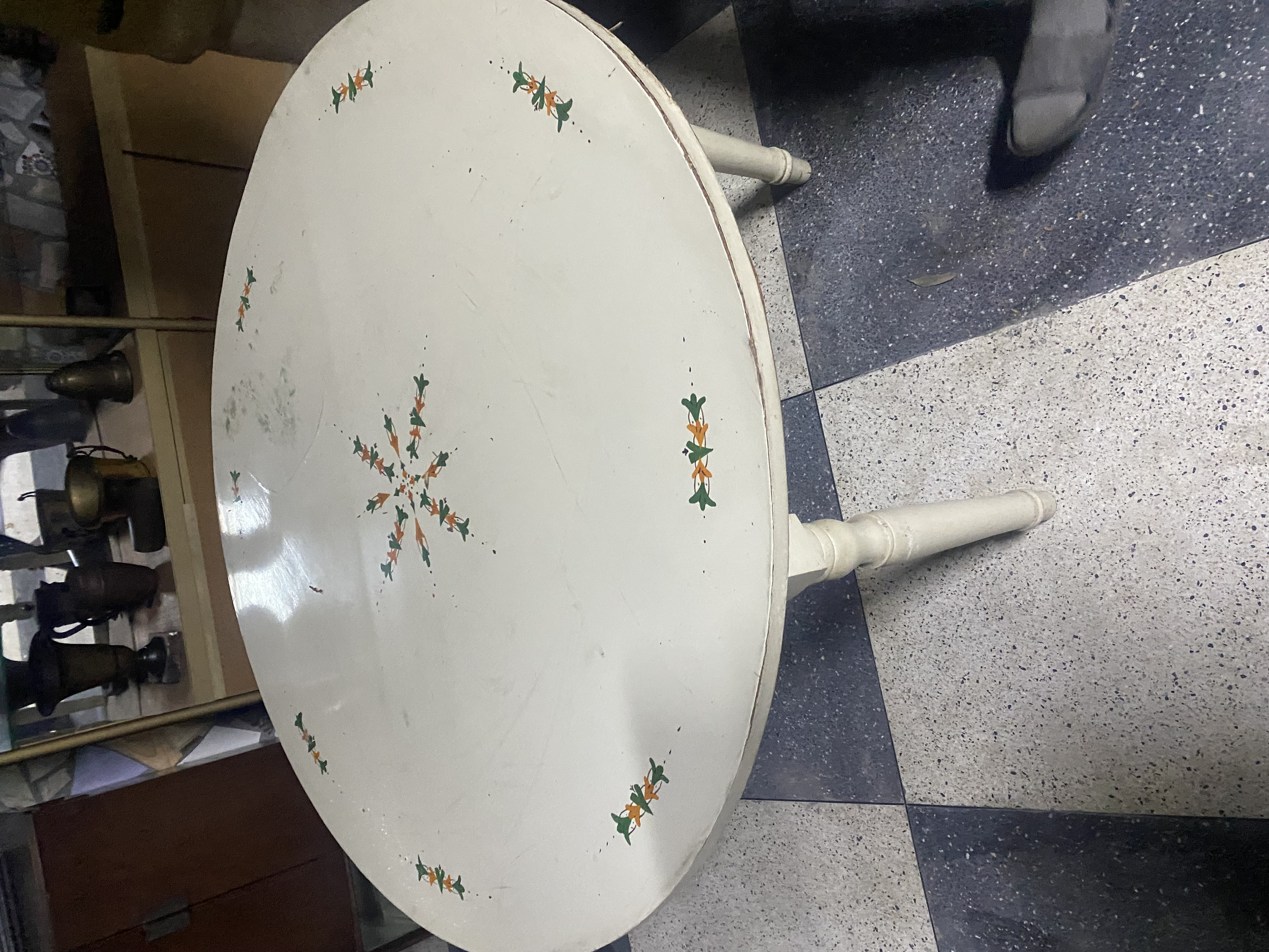 Vintage Hand-Painted Round Table