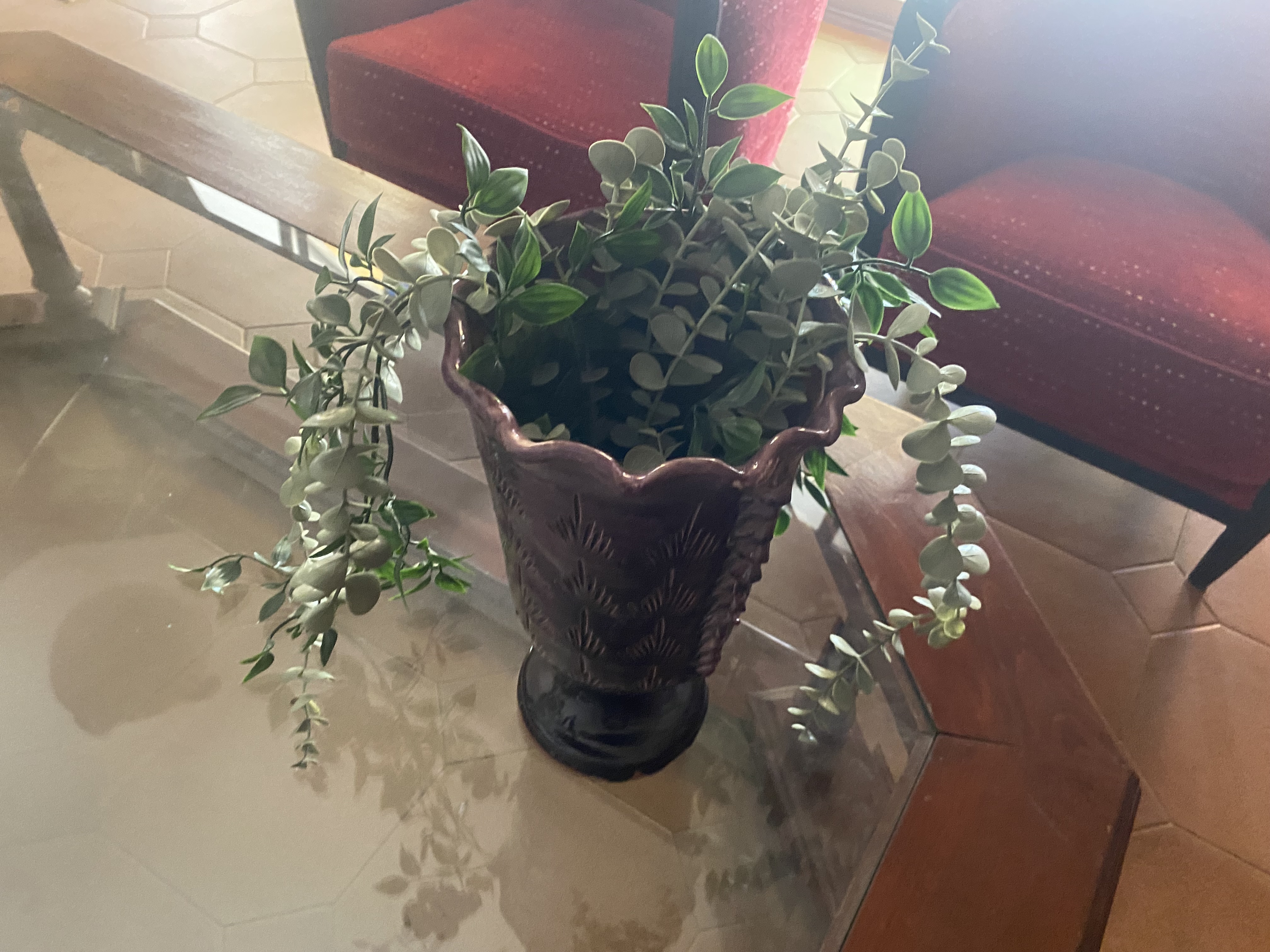 Decorative Vase with Artificial Greenery