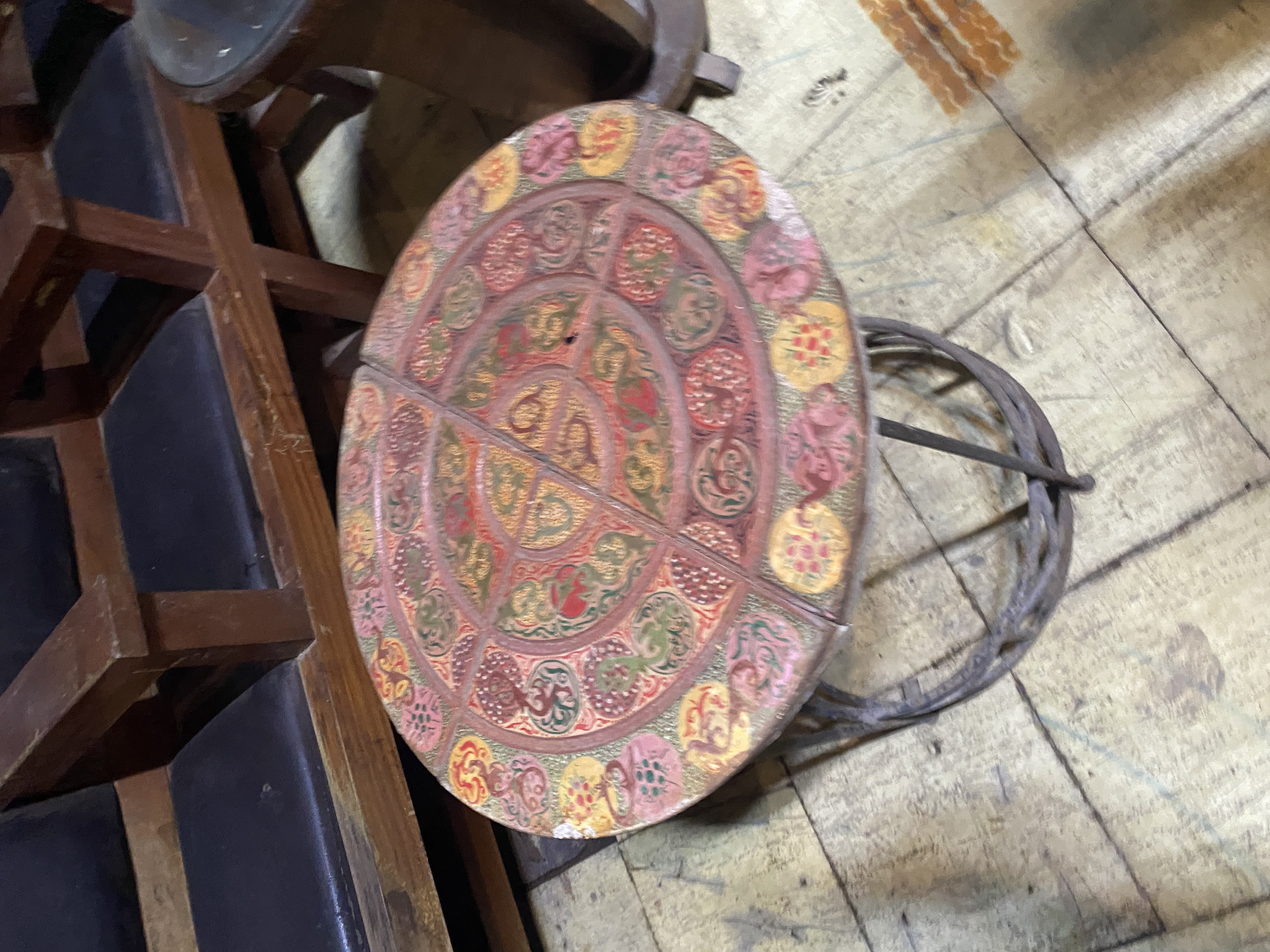 Hand-Painted Wooden Accent Table