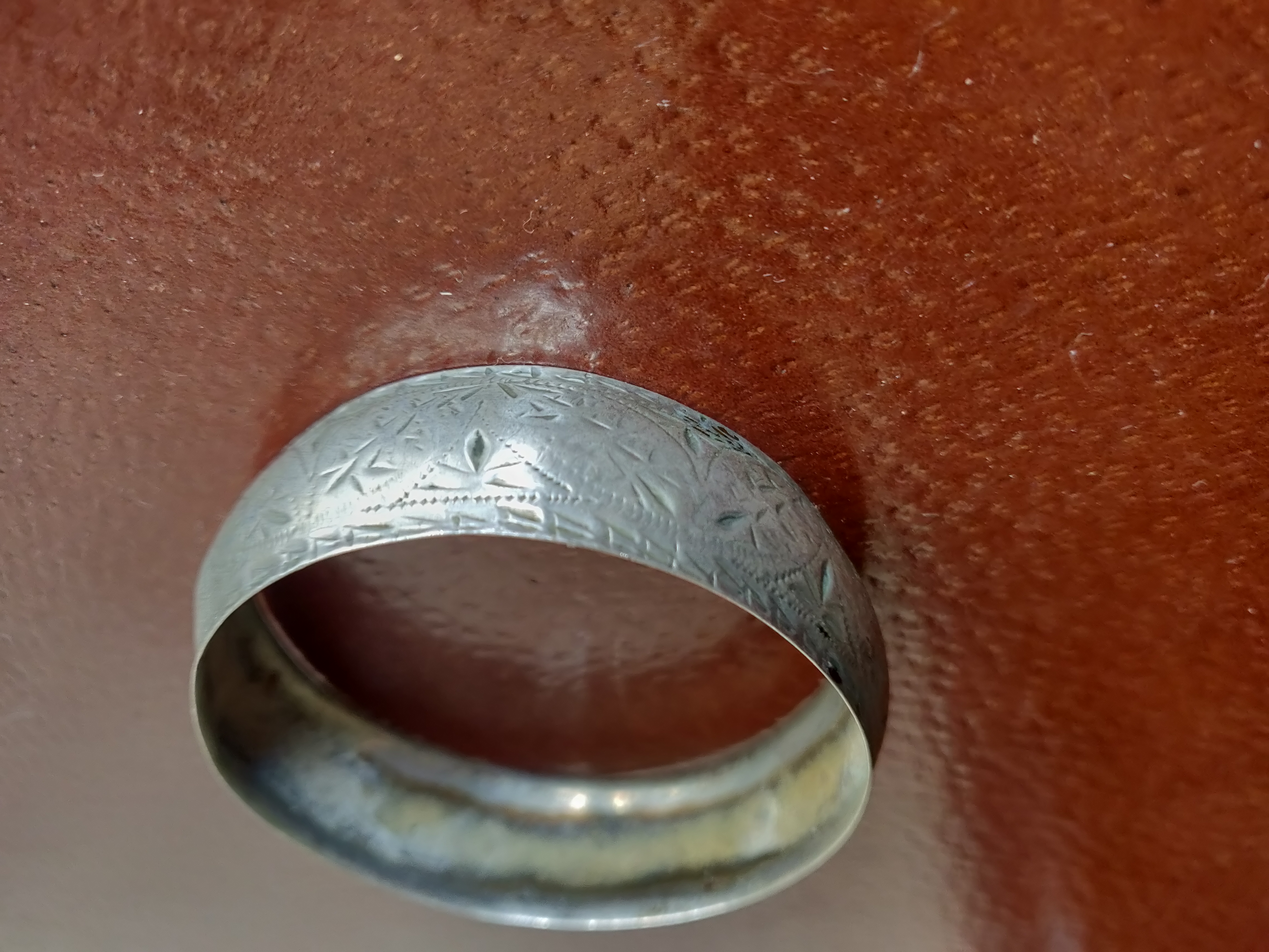 Engraved Silver Bangle