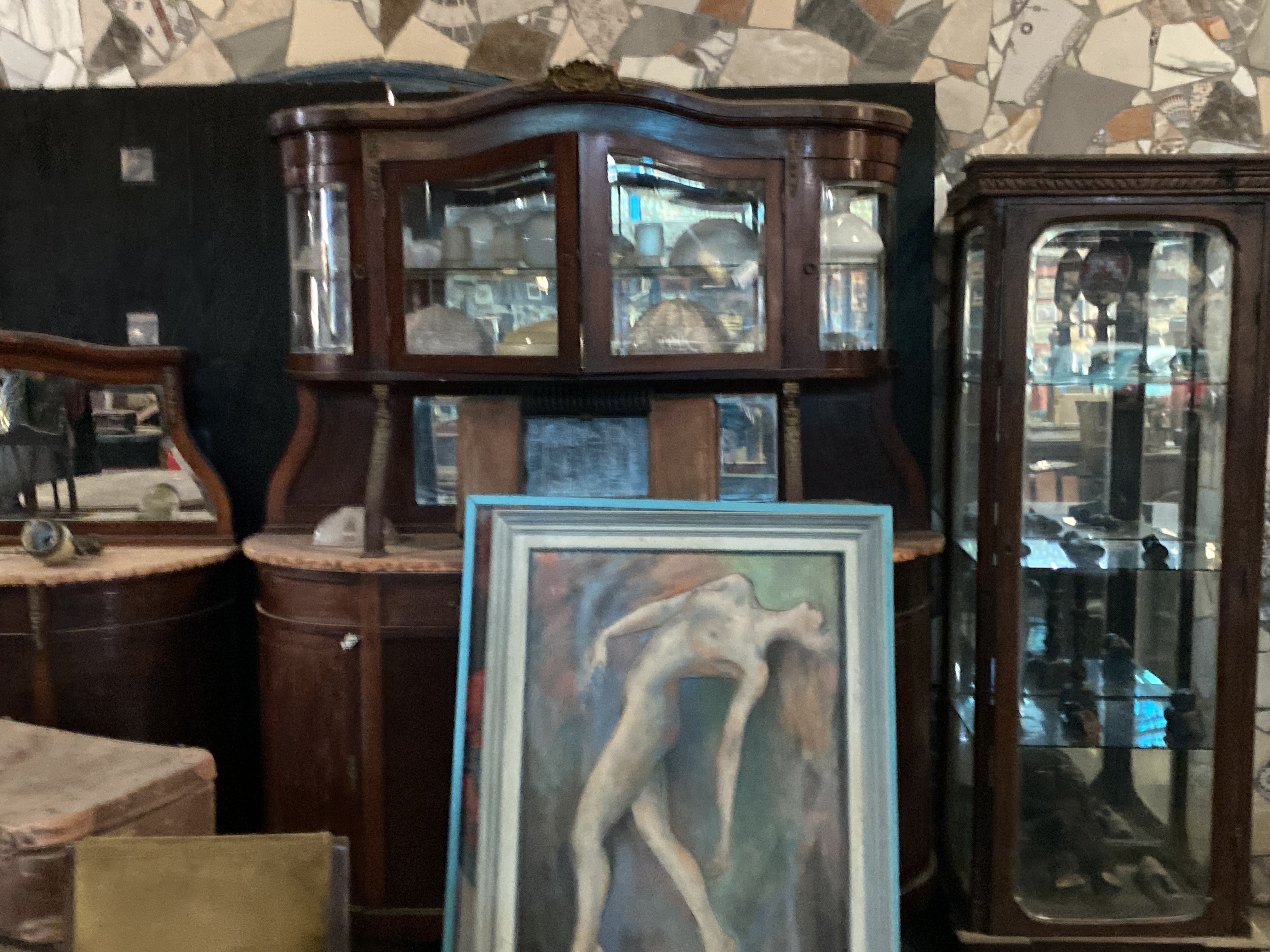 Antique Wooden Display Cabinet