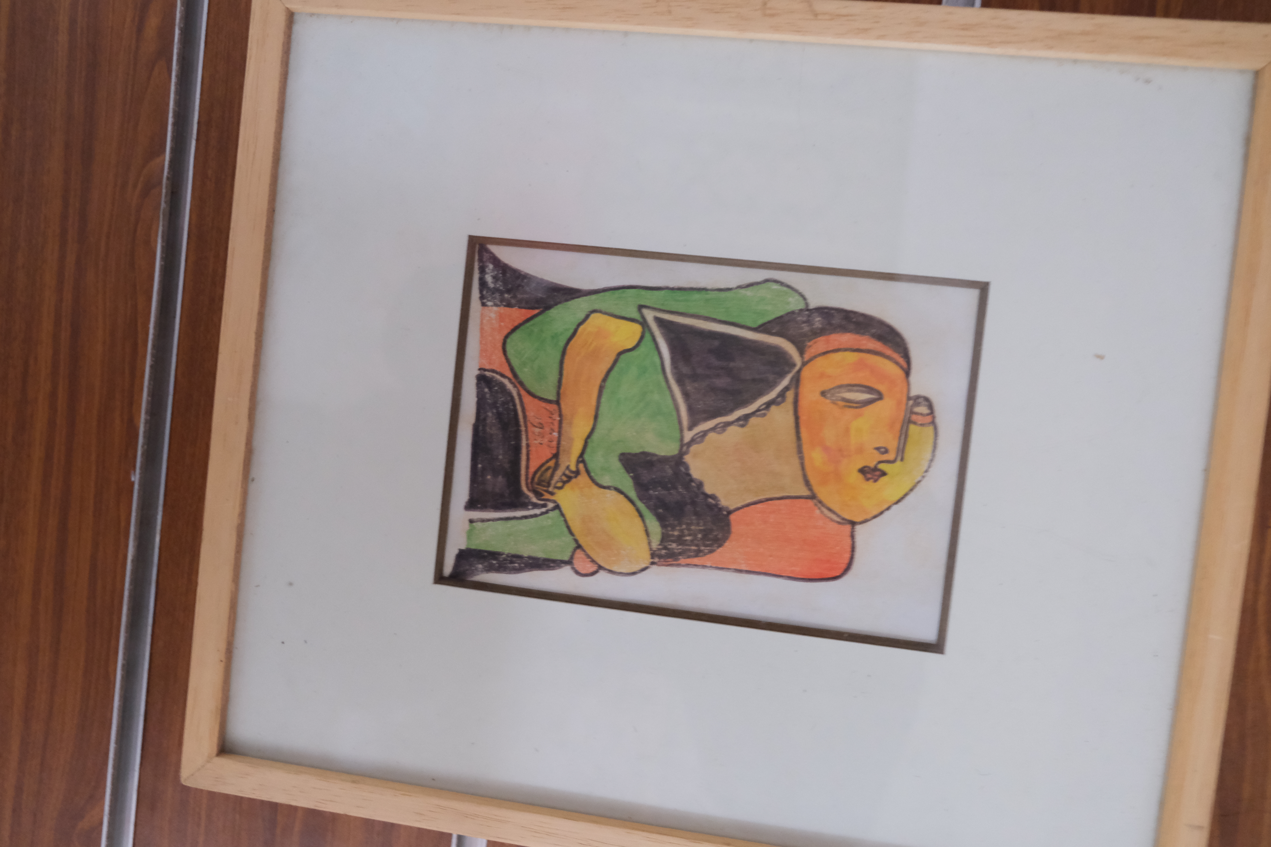 Abstract framed painting