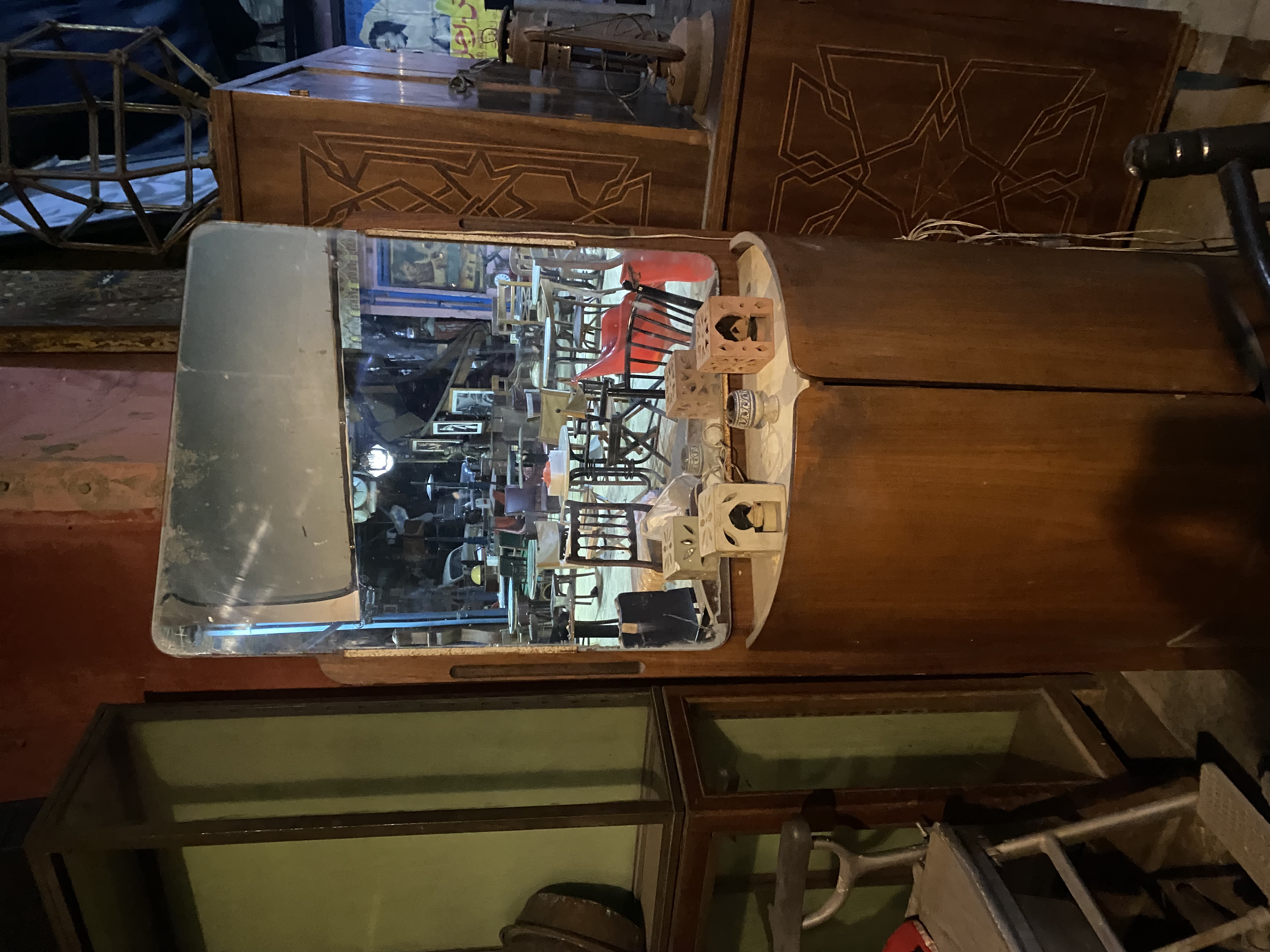 Vintage Wooden Vanity with Mirror