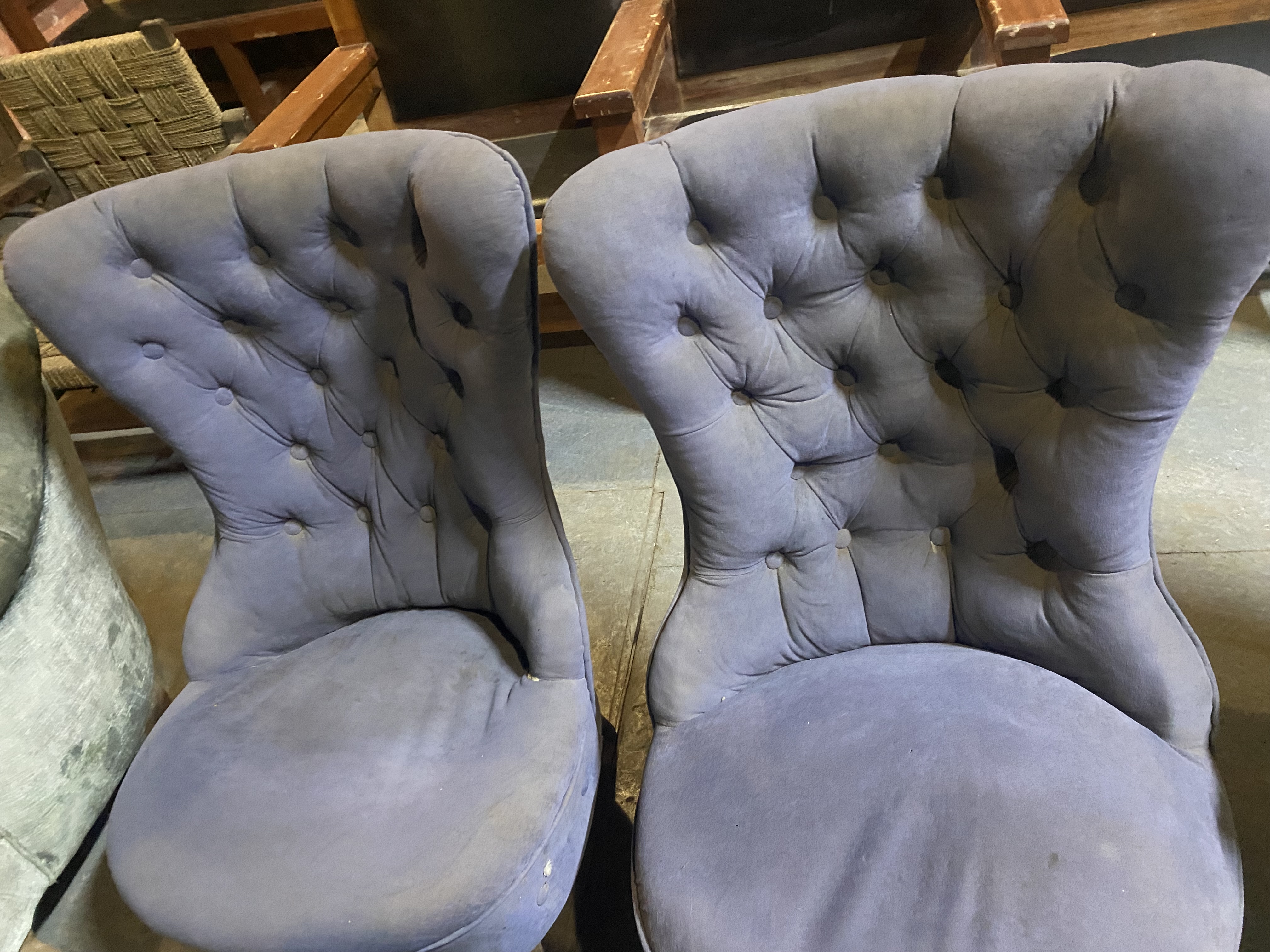 Vintage Velvet Armchairs (Set of 2)