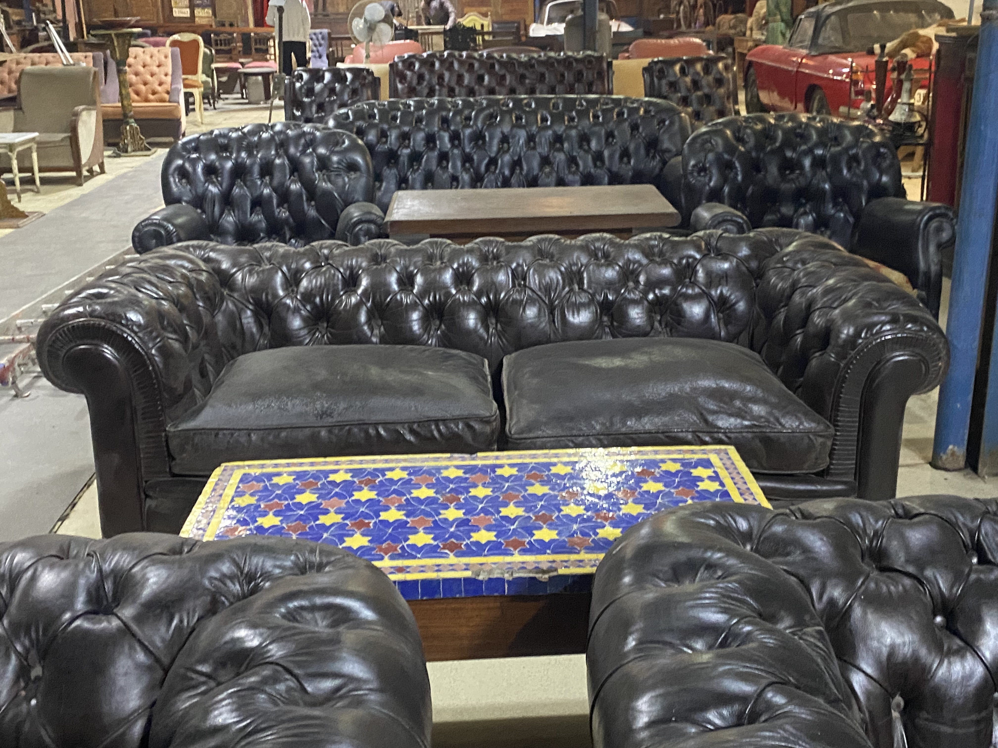Classic Chesterfield Leather Sofa