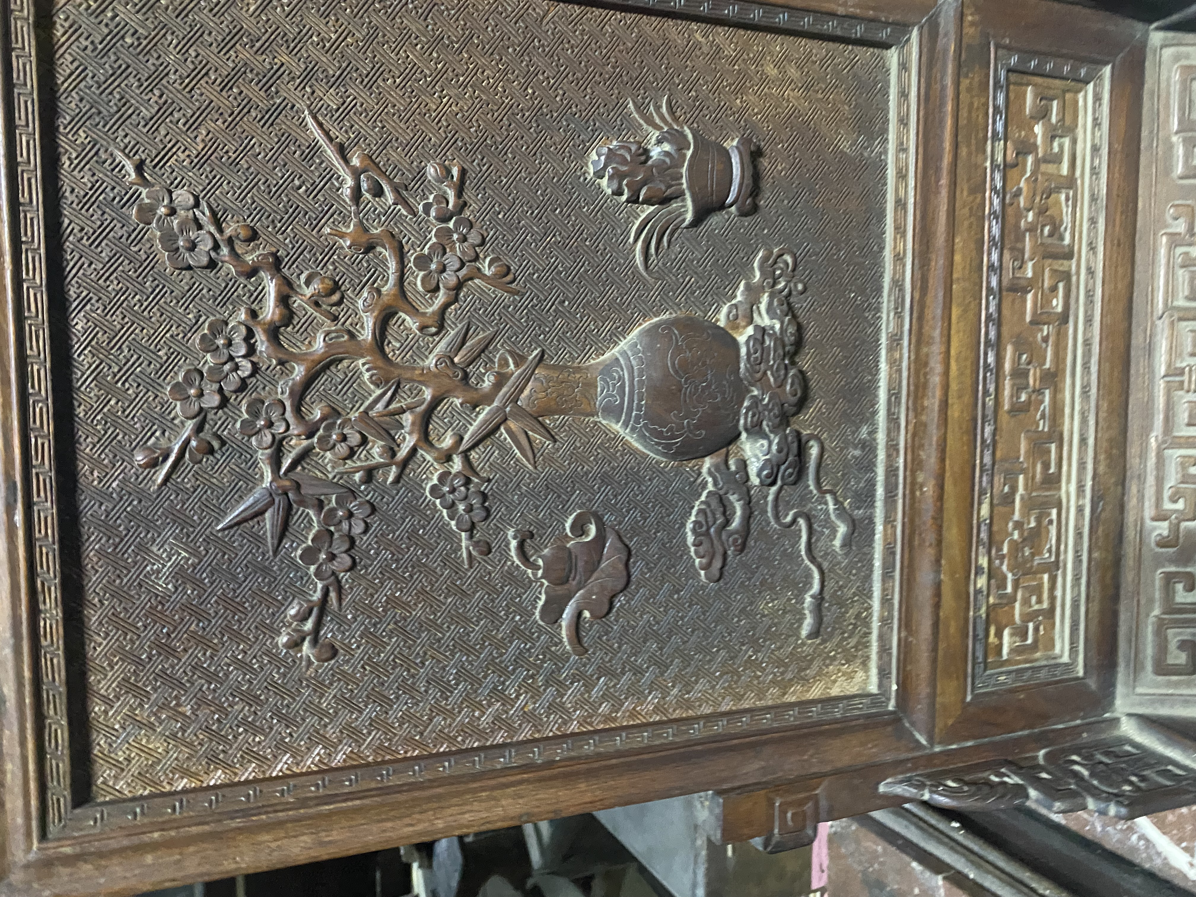 Antique Carved Wooden Panel