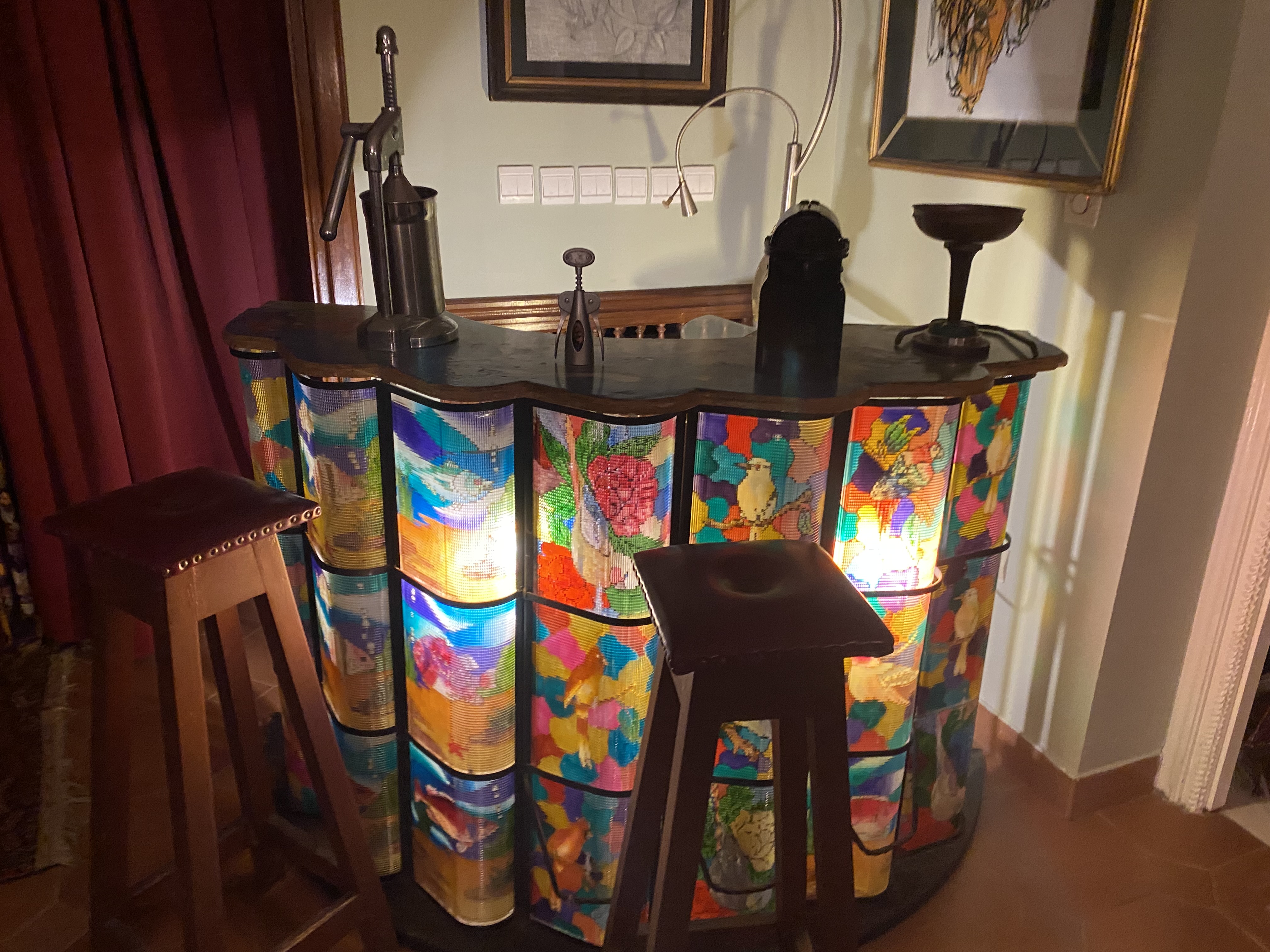 Stained Glass Home Bar Set