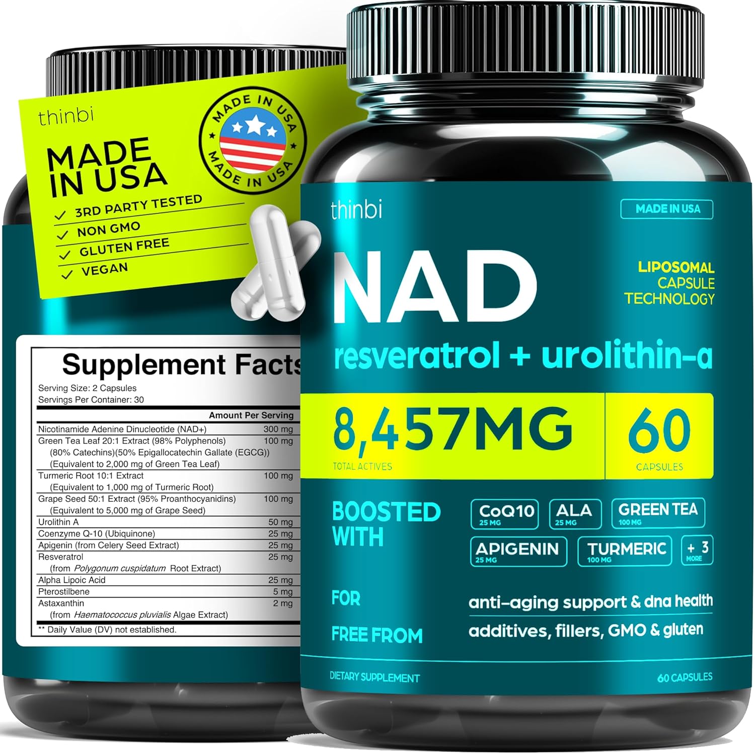 NAD Resveratrol + Urolithin-A Capsules