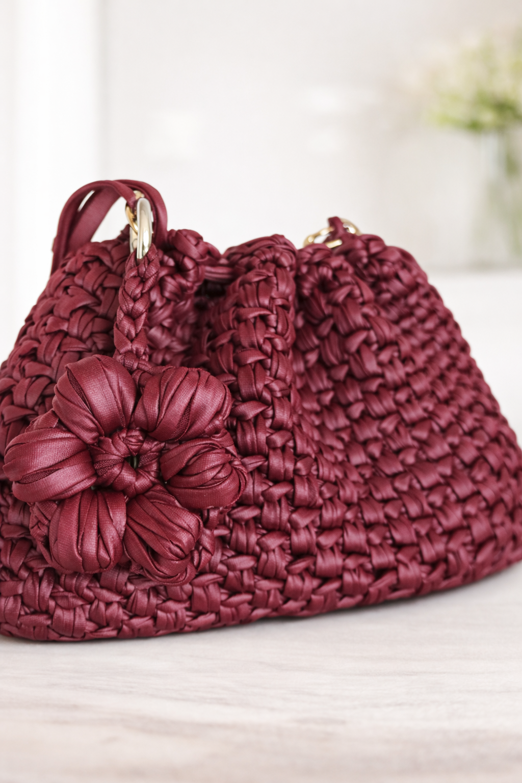 Flora keychain Burgundy