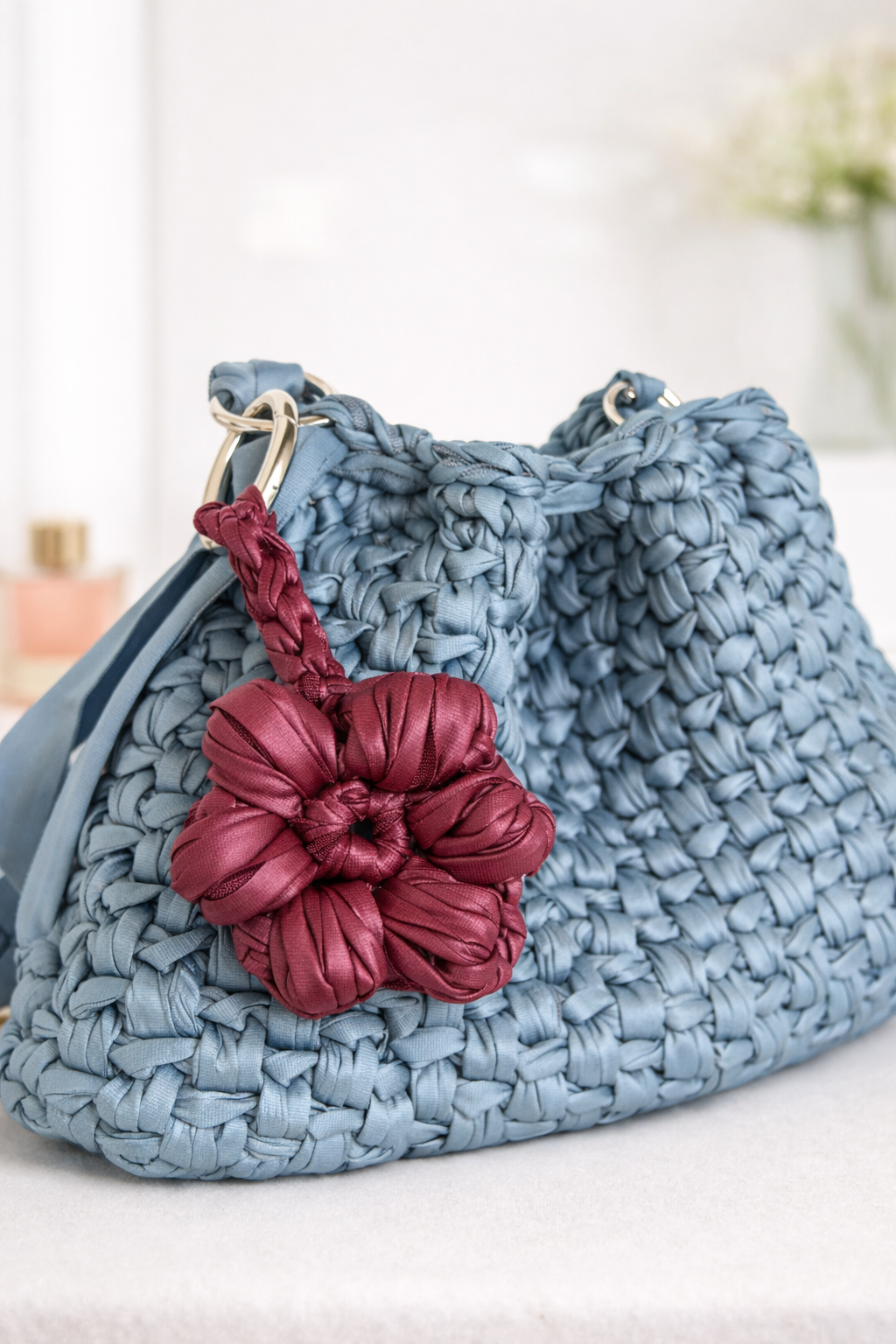 Flora keychain Burgundy