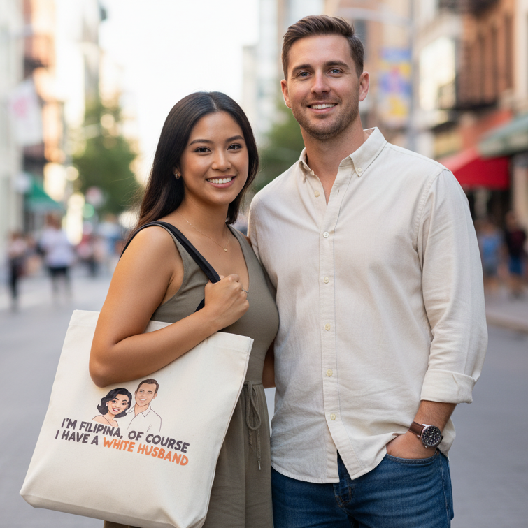 "I'm Filipina, Of Course I Have A White Husband" Tote Bag