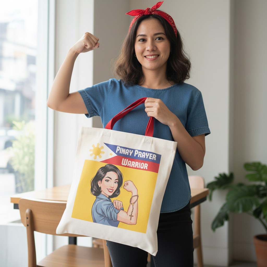 "Pinay Prayer Warrior" Tote Bag