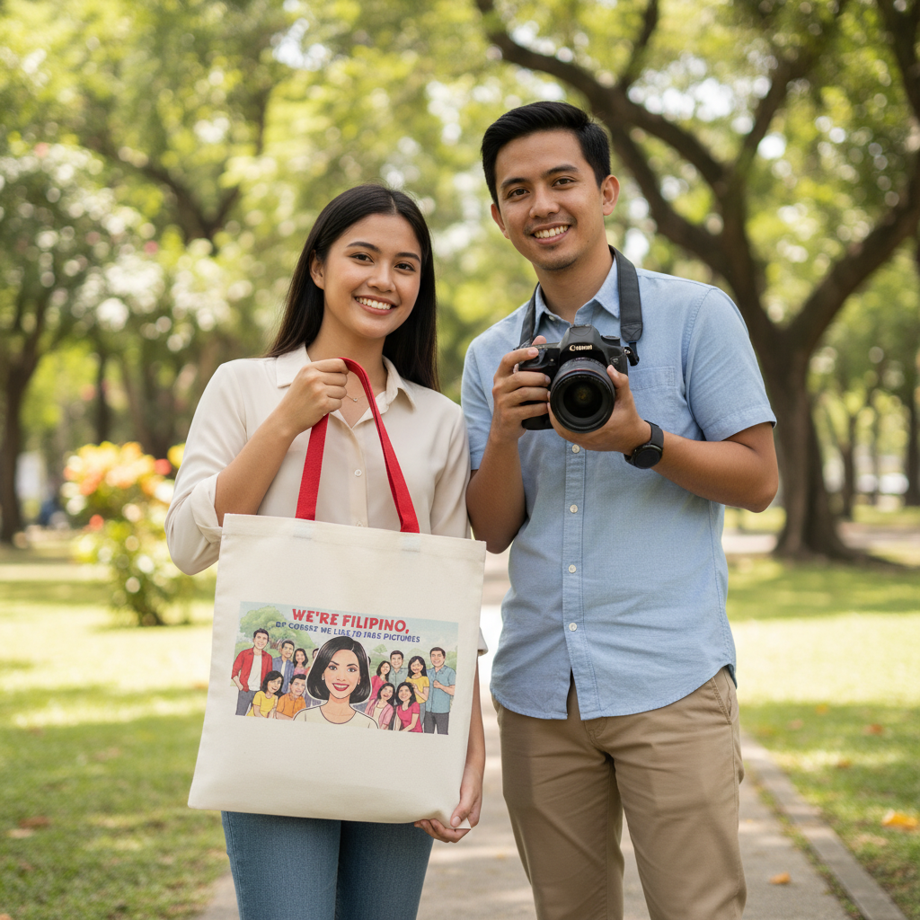 "We're Filipino, Of Course We Like To Take Pictures" Tote Bag
