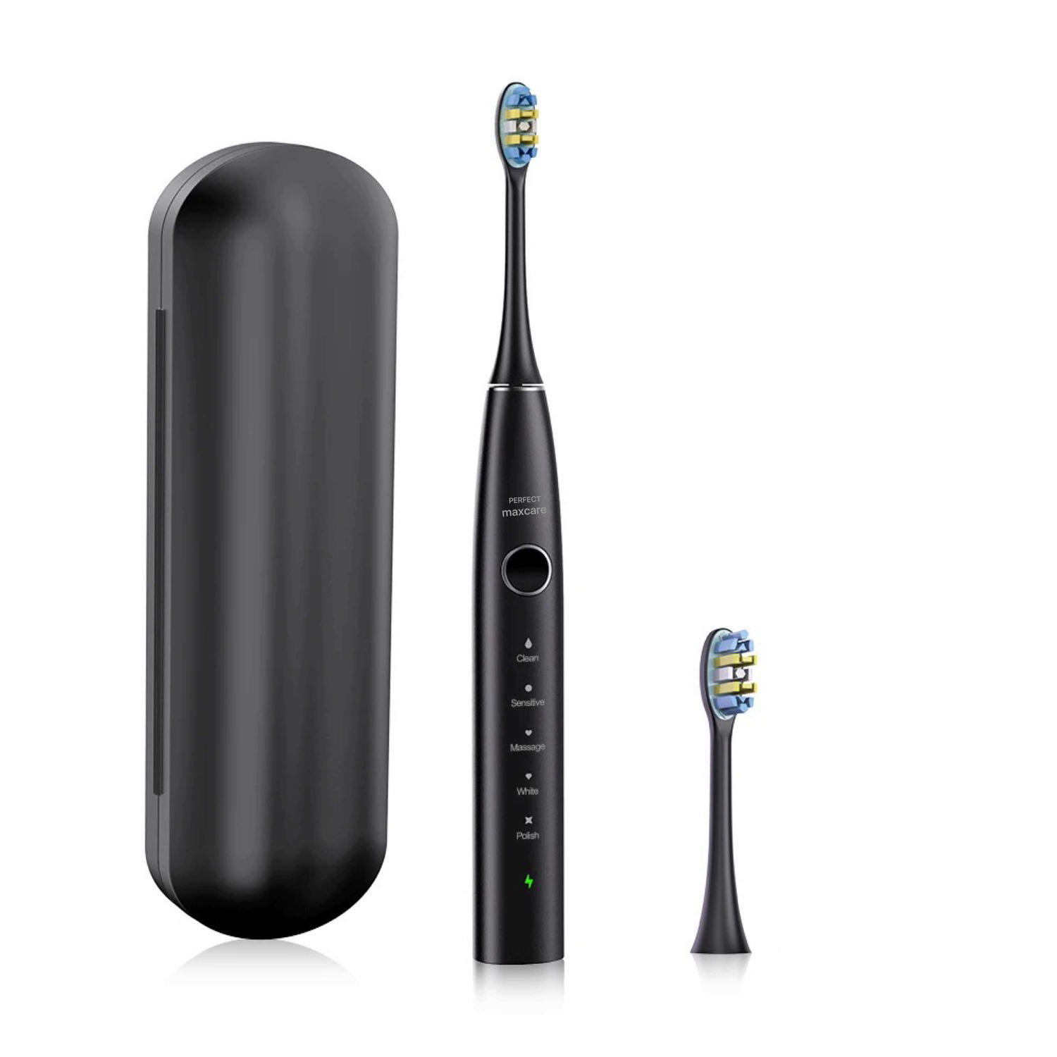 MAX 396 Sonic Electric Toothbrush with 5 Speed Modes, Arabic, English Instructions (BLACK, ADULT)