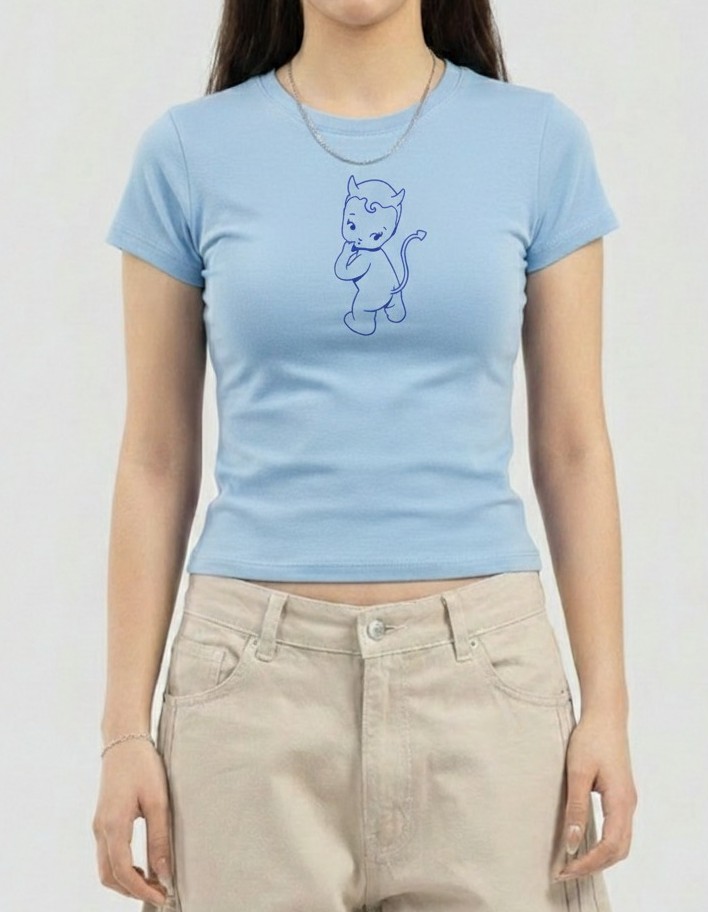 Baby tee 'BLUE DEMON'