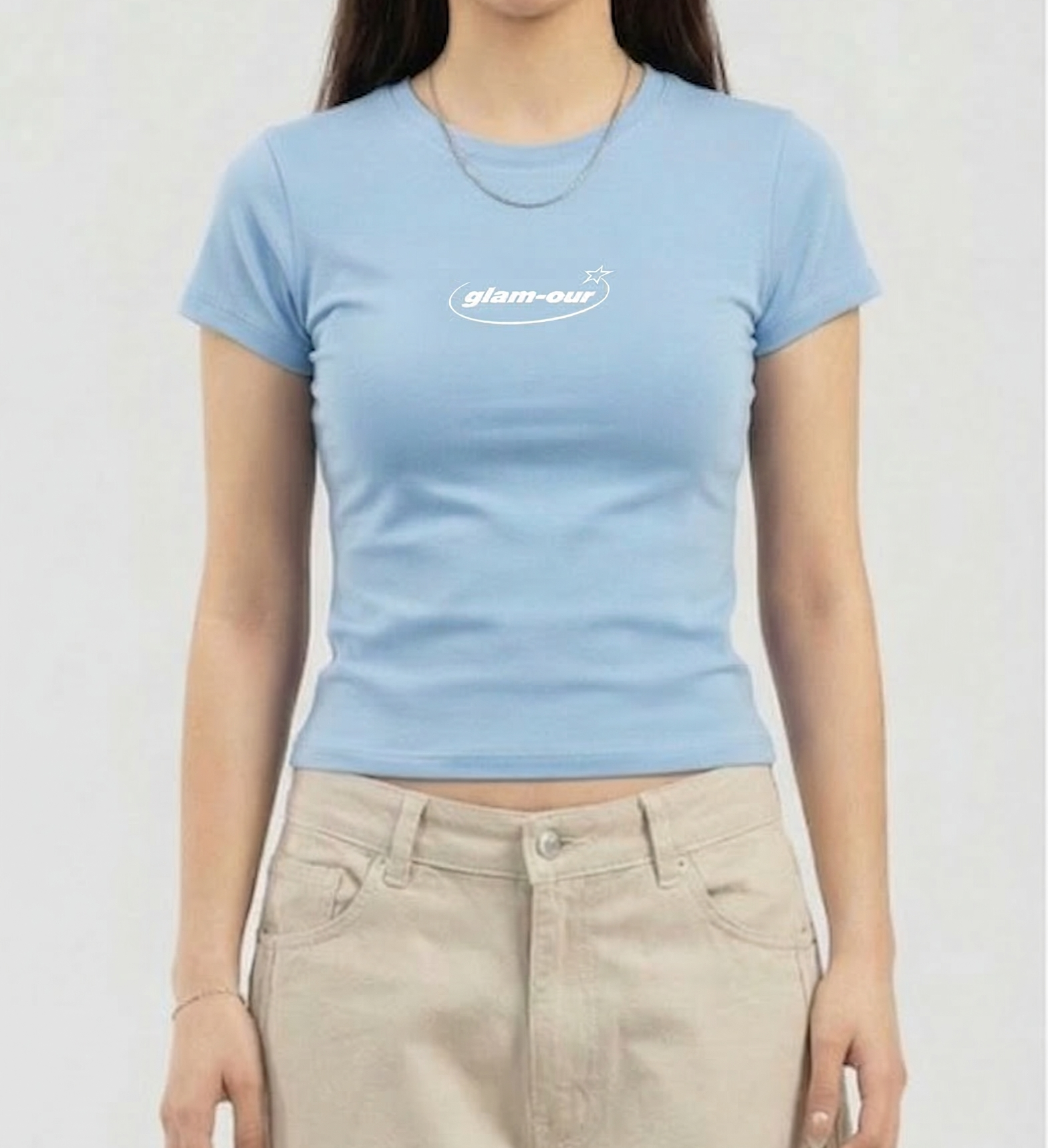 Baby tee 'BASIC CELESTE'