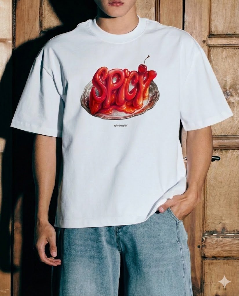 Camiseta blanca regular fit 'Spicy'