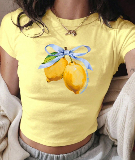 Baby tees amarilla - limones Glam edition 