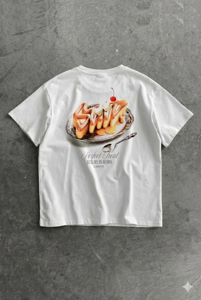 Camiseta blanca con estampado de pastel - Glam edition 