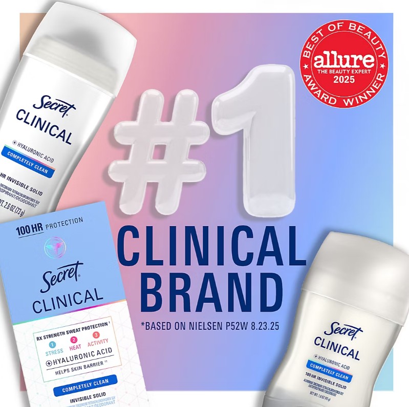 Clinical Strength Deodorant 3-Pack – 100HR Protection, Invisible Solid, Completely Clean