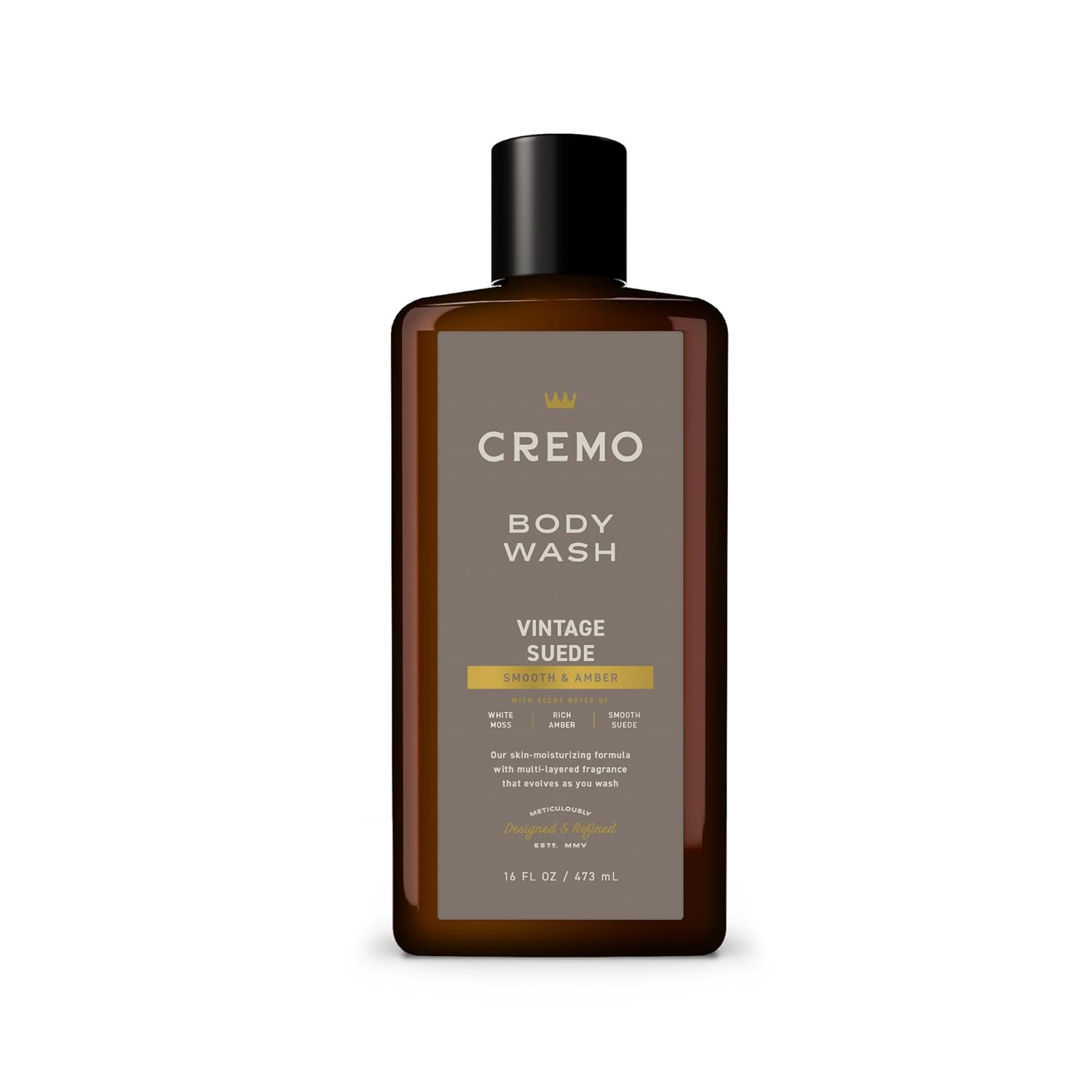 Cremo Vintage Suede Body Wash 16 oz – Smooth & Amber Men’s Body Wash